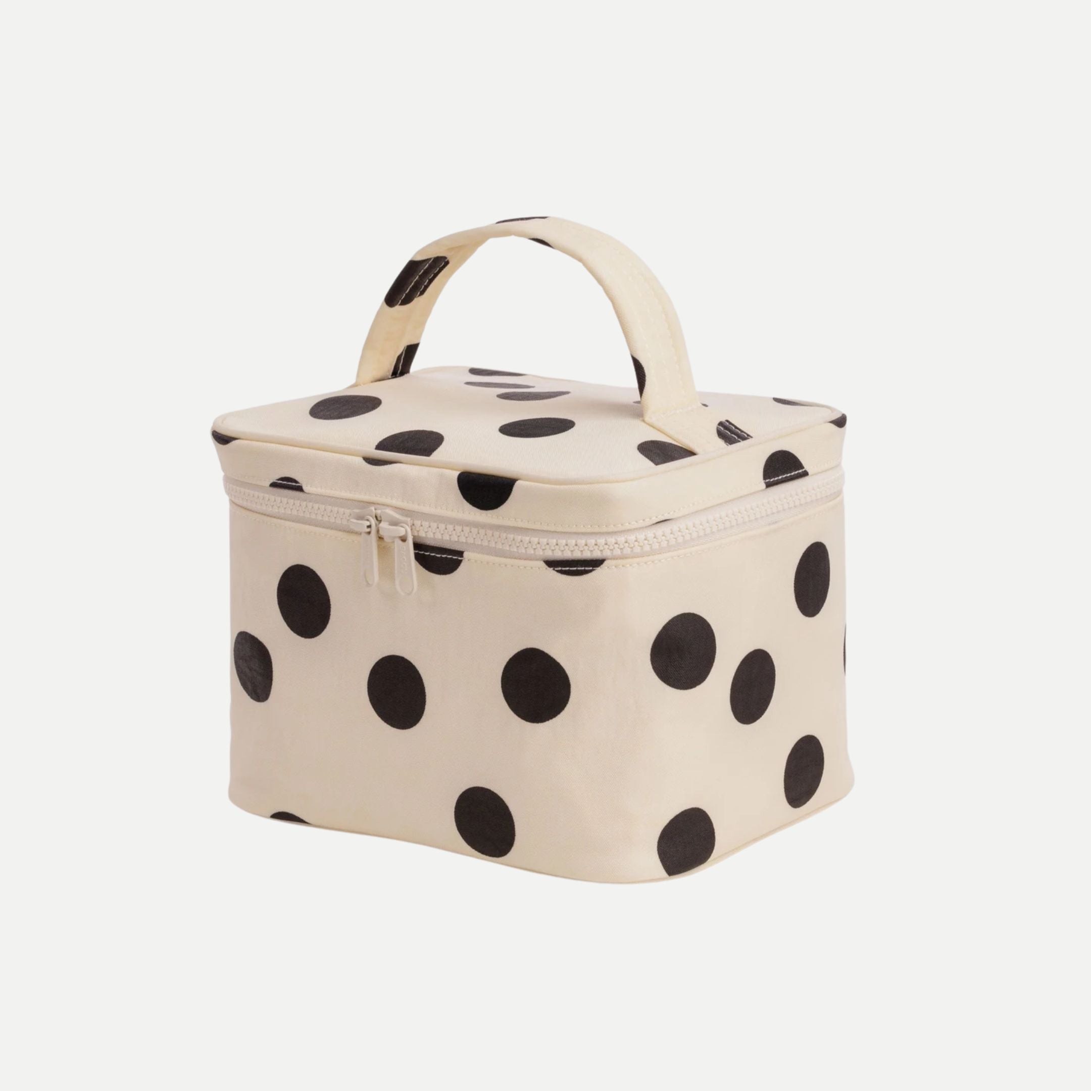 Cream and Black Polka Dot - Large Cosmetic Case