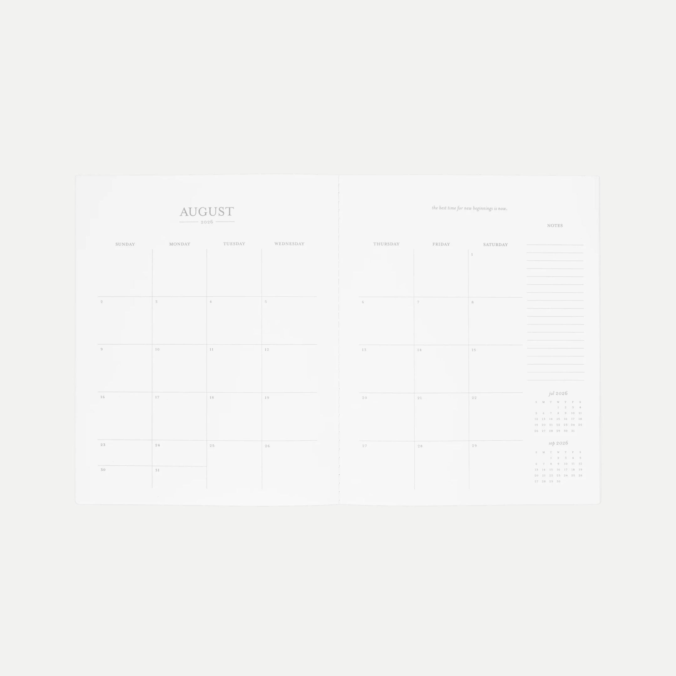 2026-2027 Rose Stripe Monthly Academic Planner