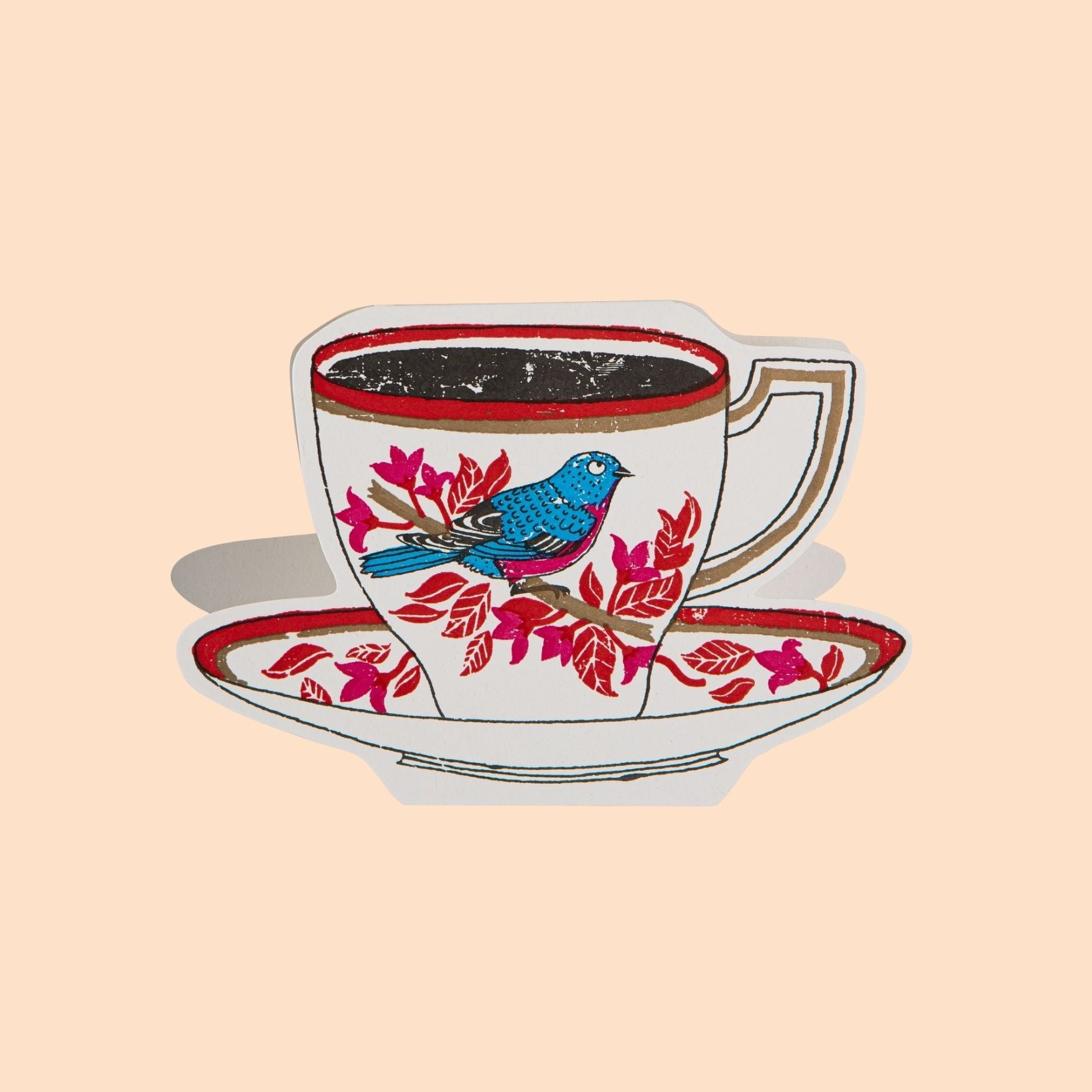 Birdy Tea Cup Greeting Card