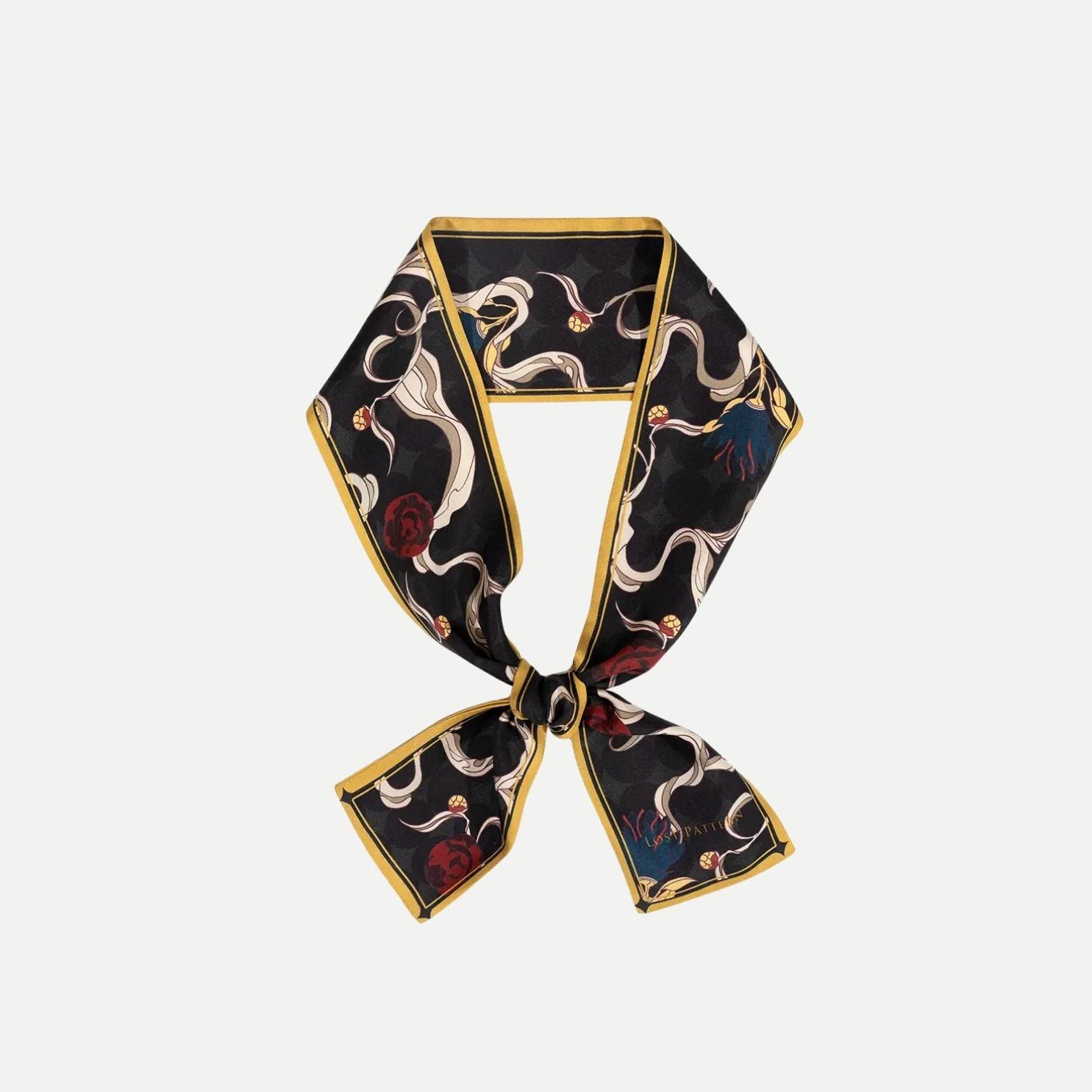 Dream Silk Twill Neck Bow - Black