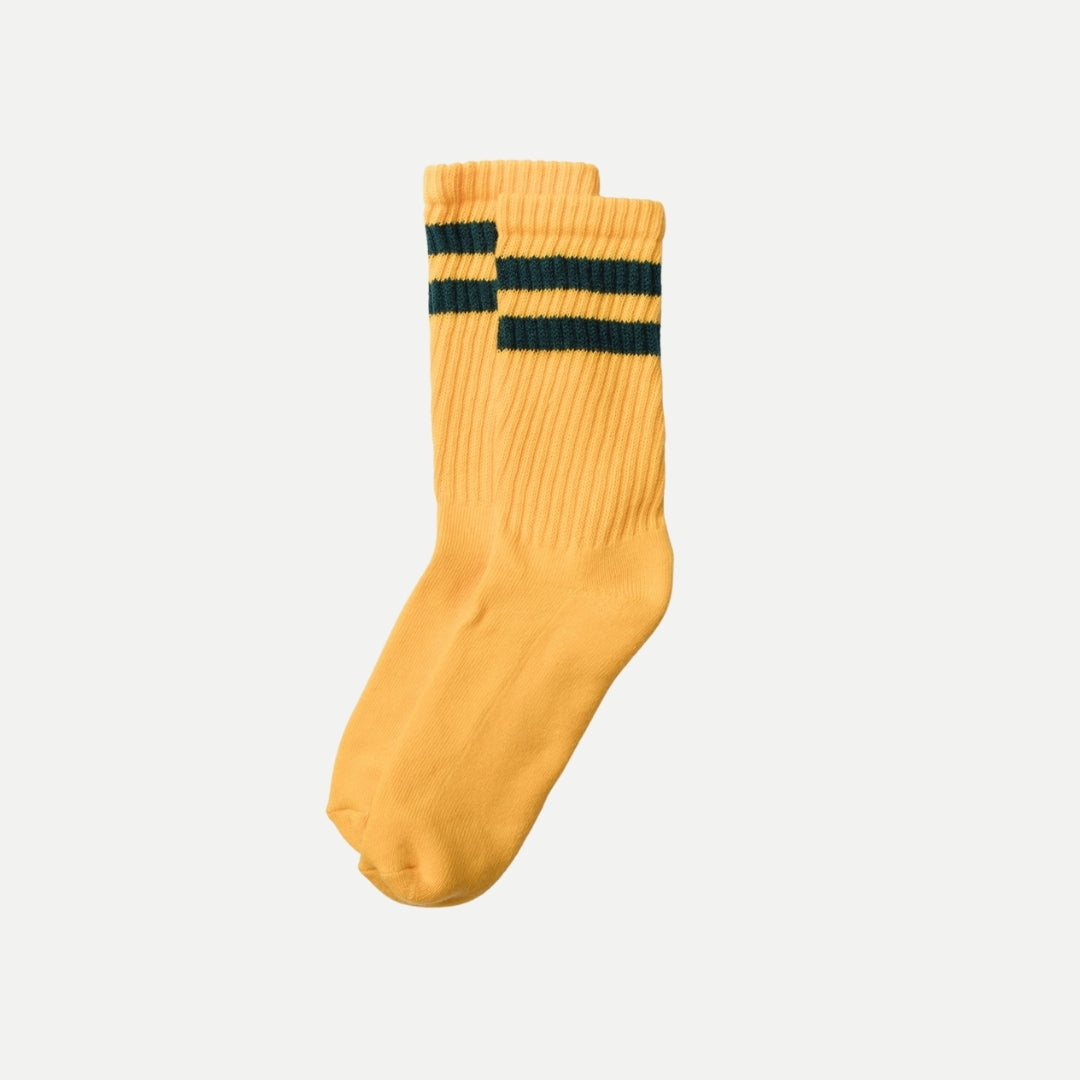 Retro Double Stripe Socks - Yellow