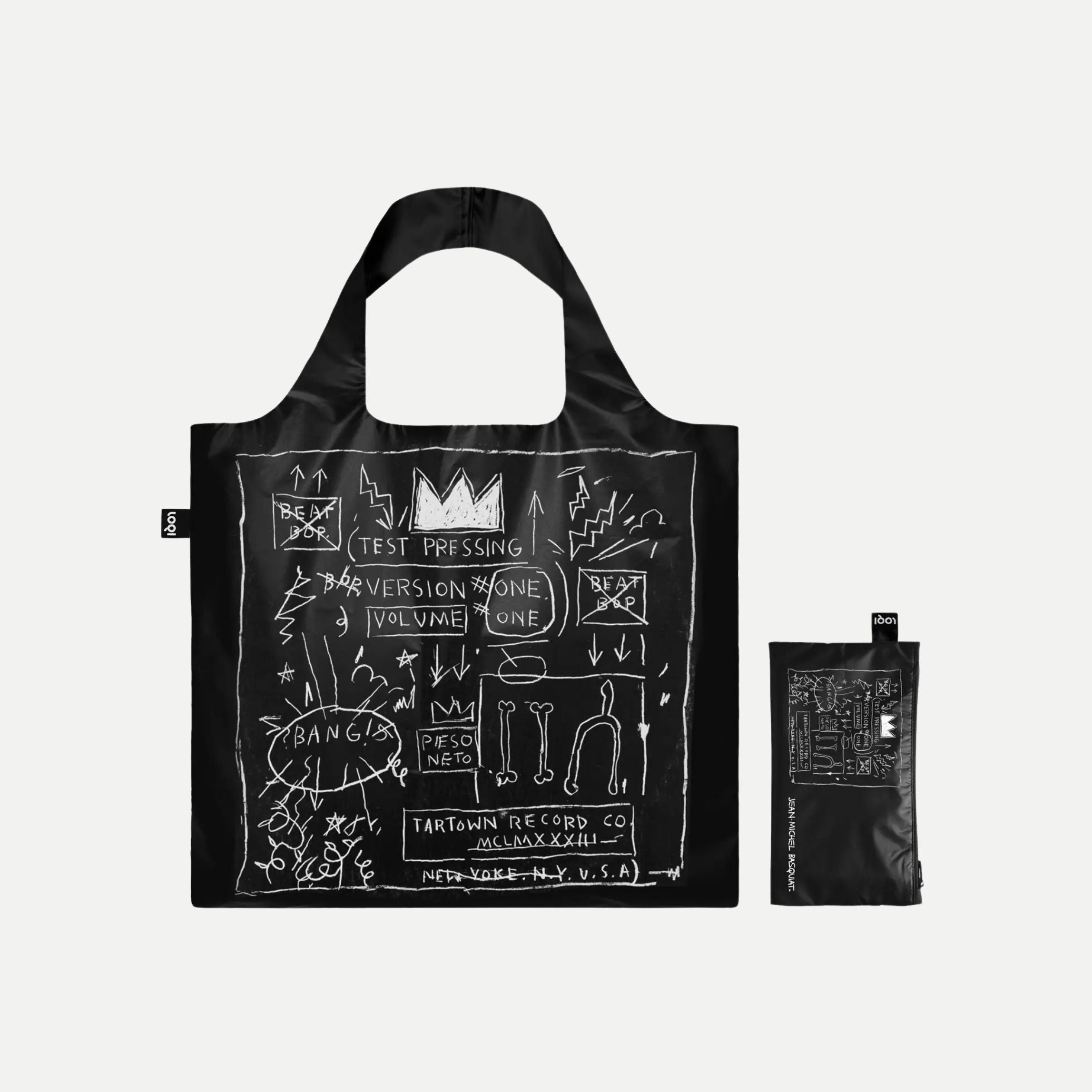 Jean-Michel Basquiat Crown Black Metallic Bag
