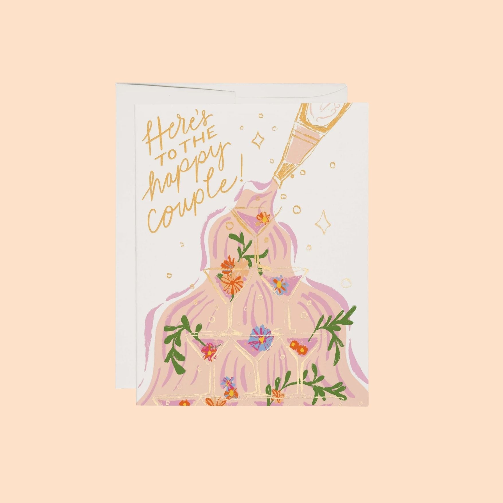Champagne Fountain Wedding Card
