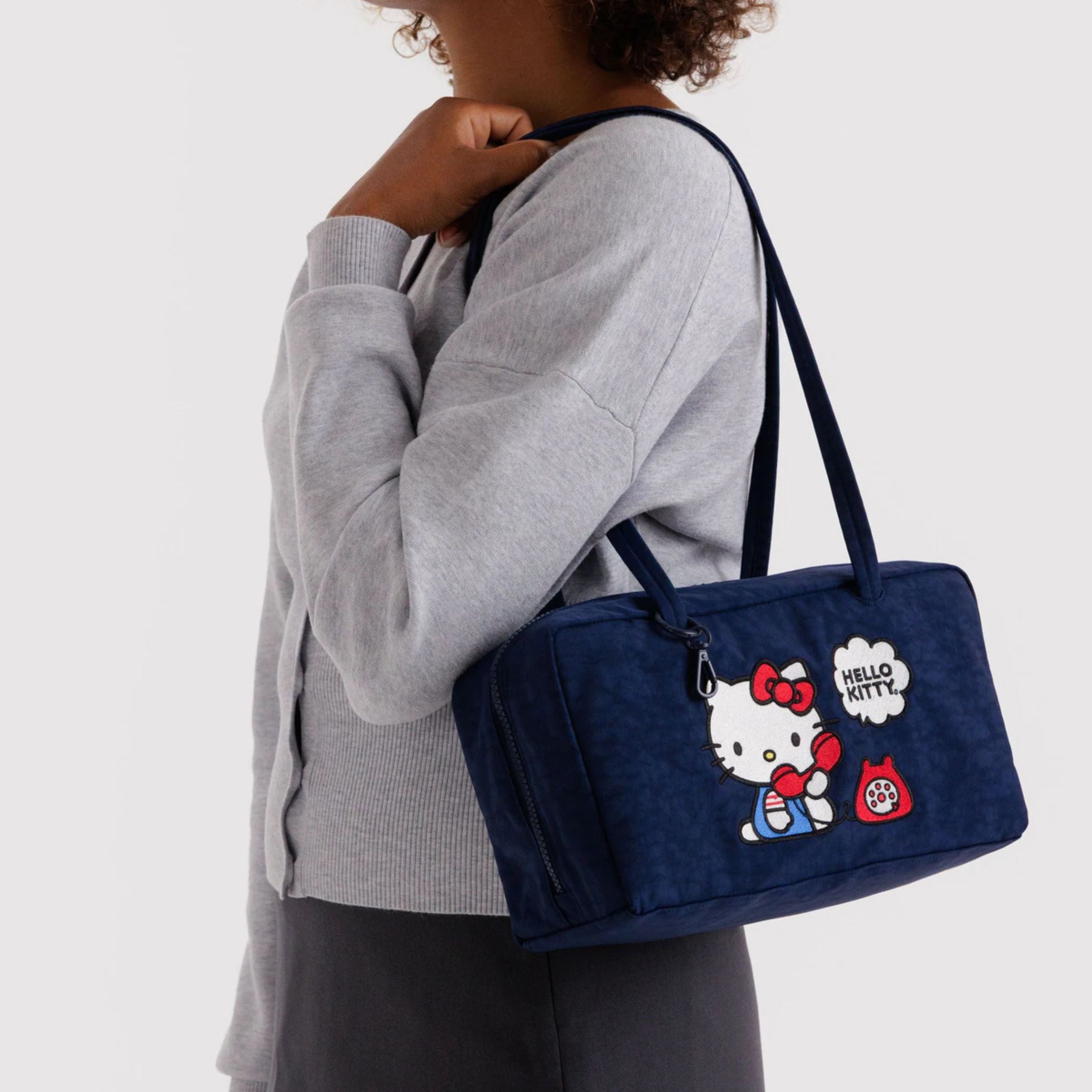 Embroidered Hello Kitty Phone - Nylon Bowler Bag
