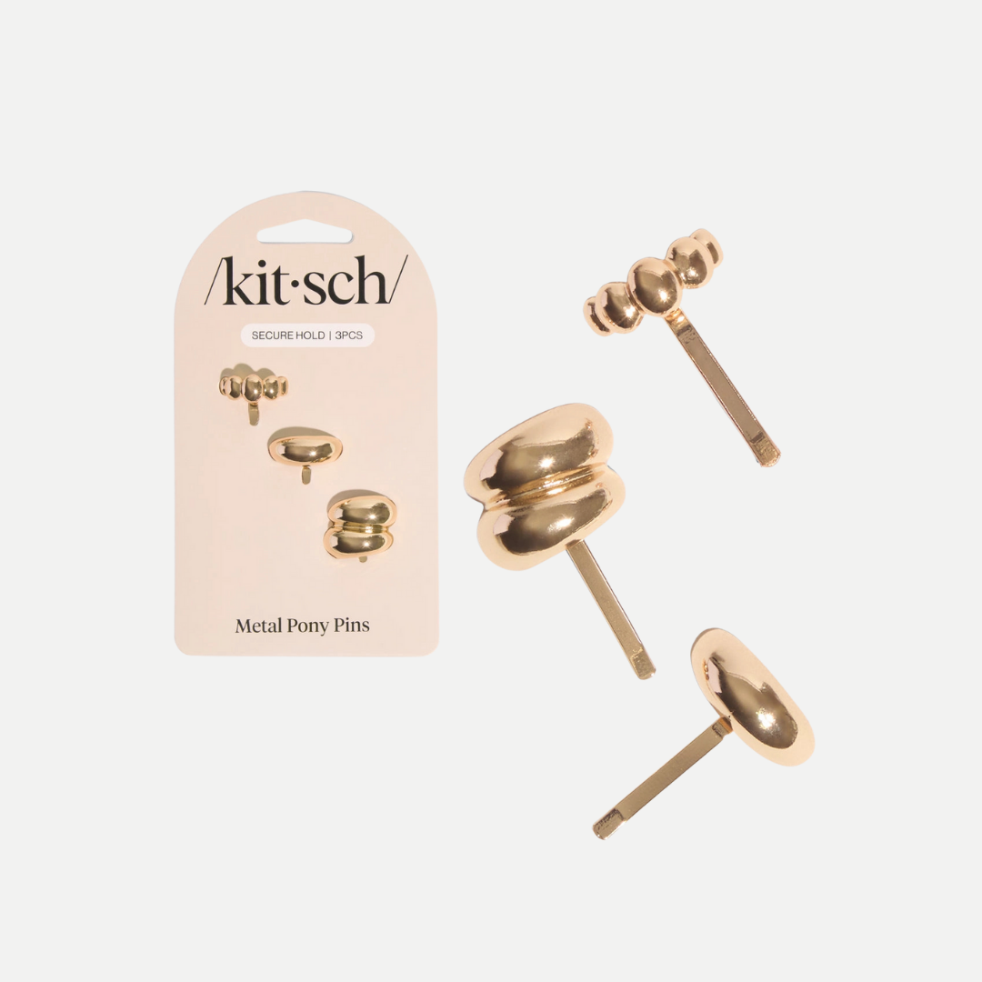 Gold Metal Pony Pins - Set of 3
