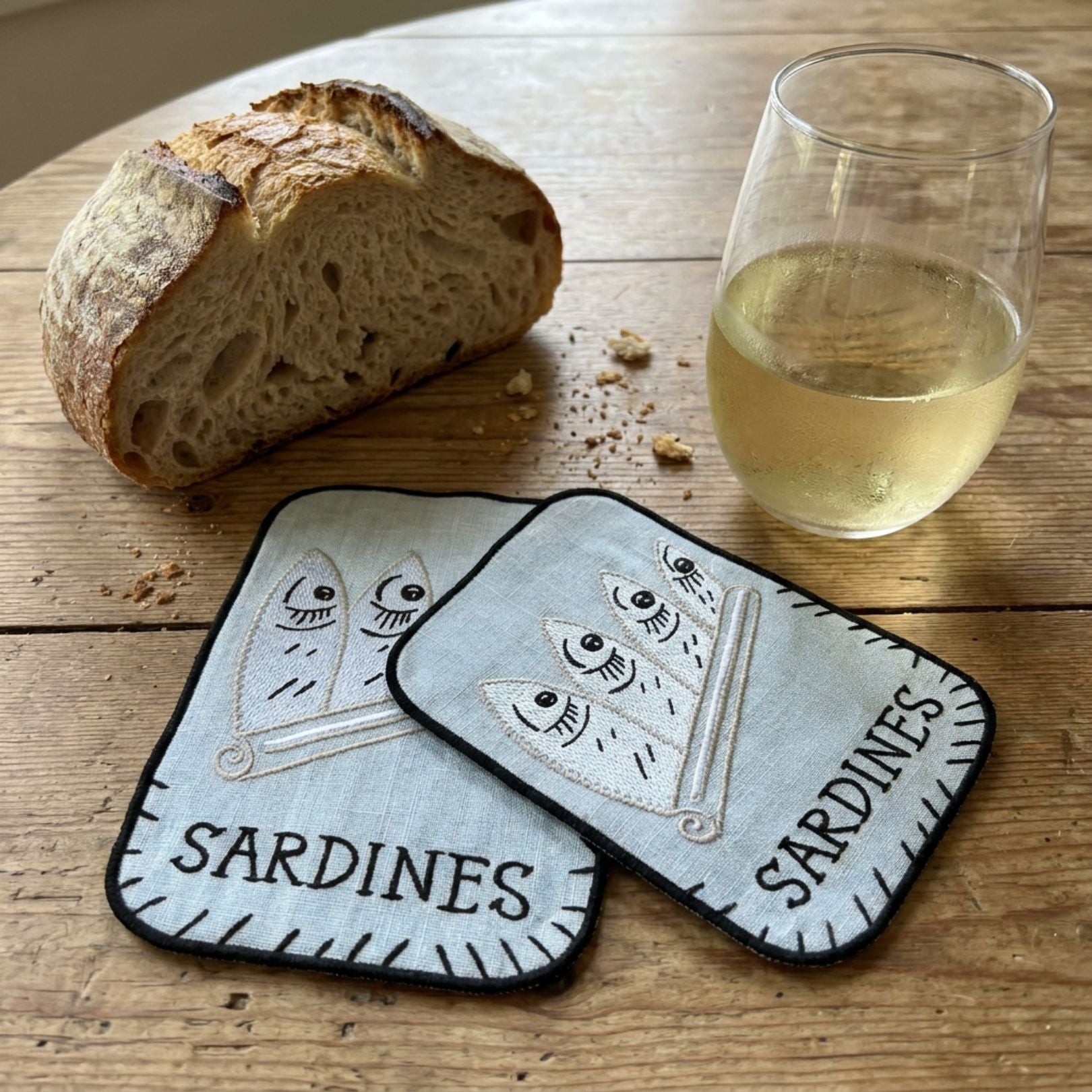 Sardine Cocktail Napkins - Set of 2