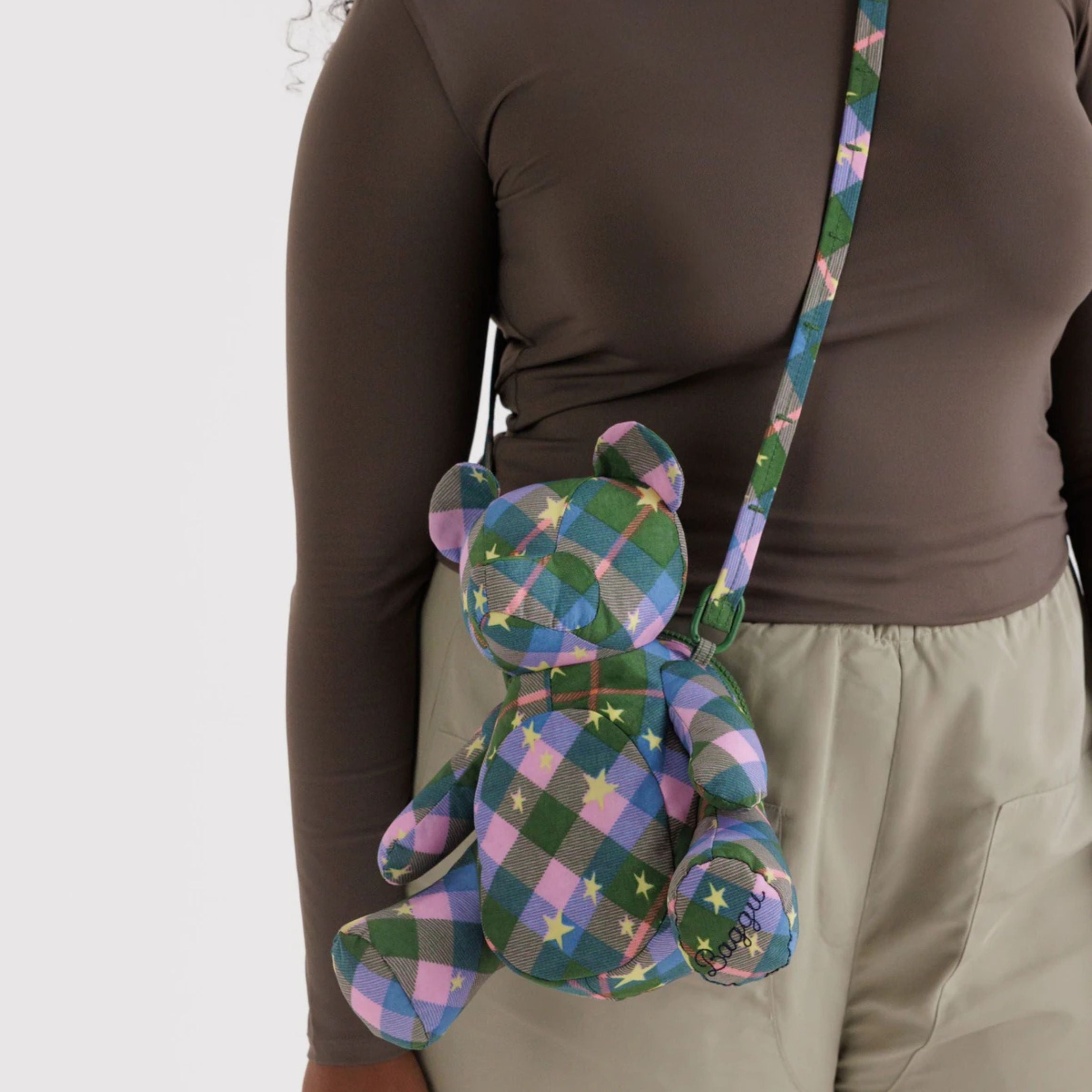 Green Star Plaid - Bear Bag