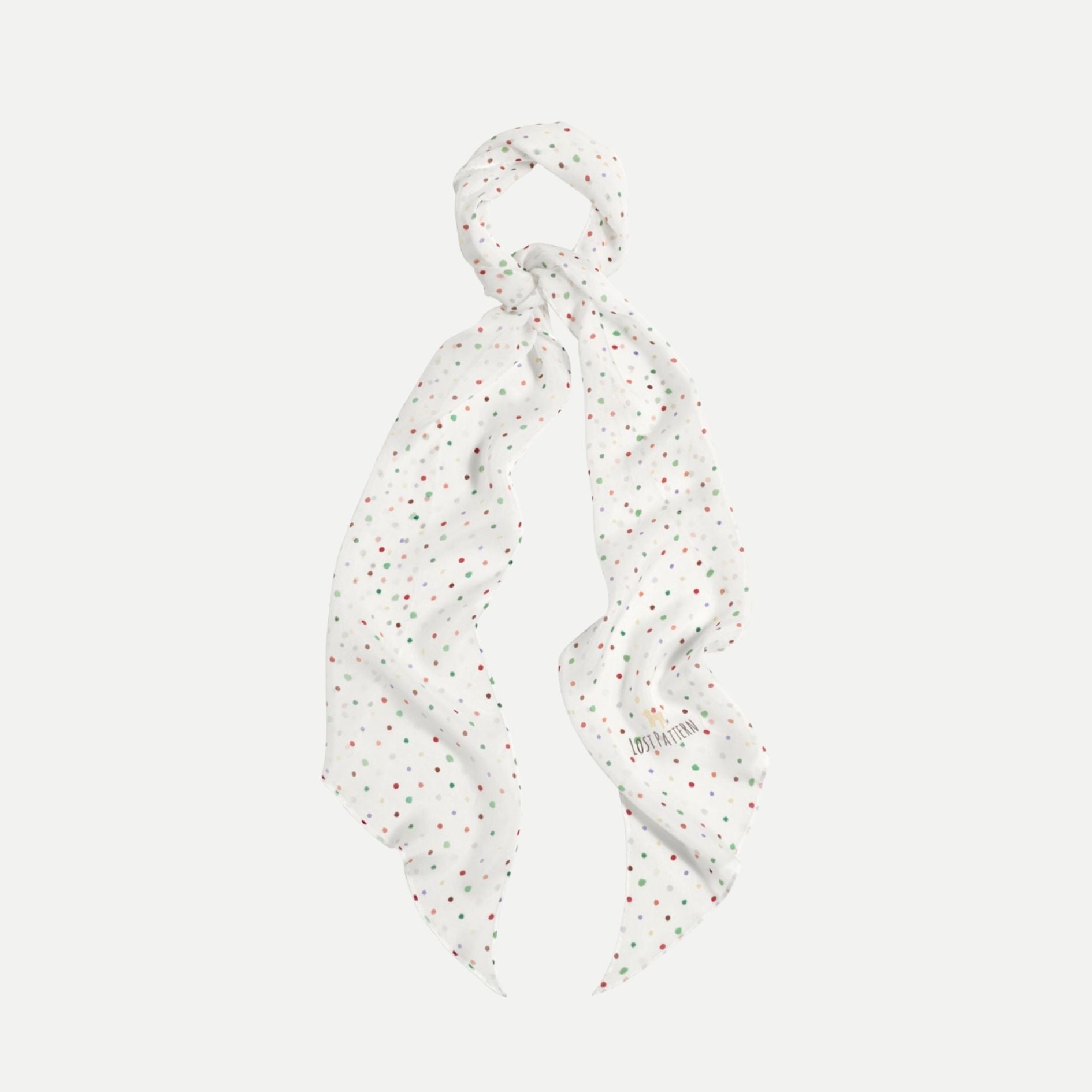 "Petal Veil" Silk Chiffon Neck Scarf - Rainbow Gummies