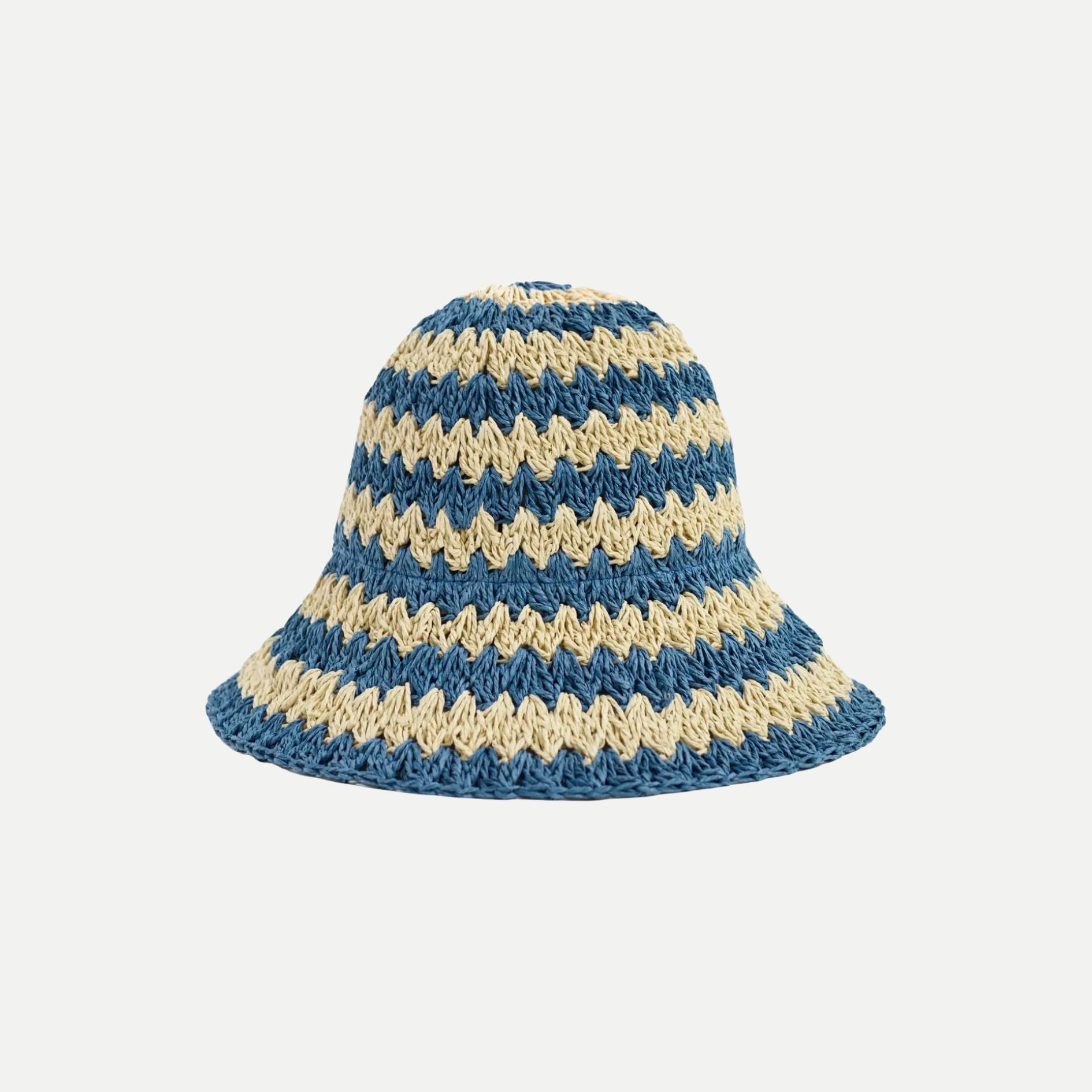 "Linea" Packable Straw Hat - Blue