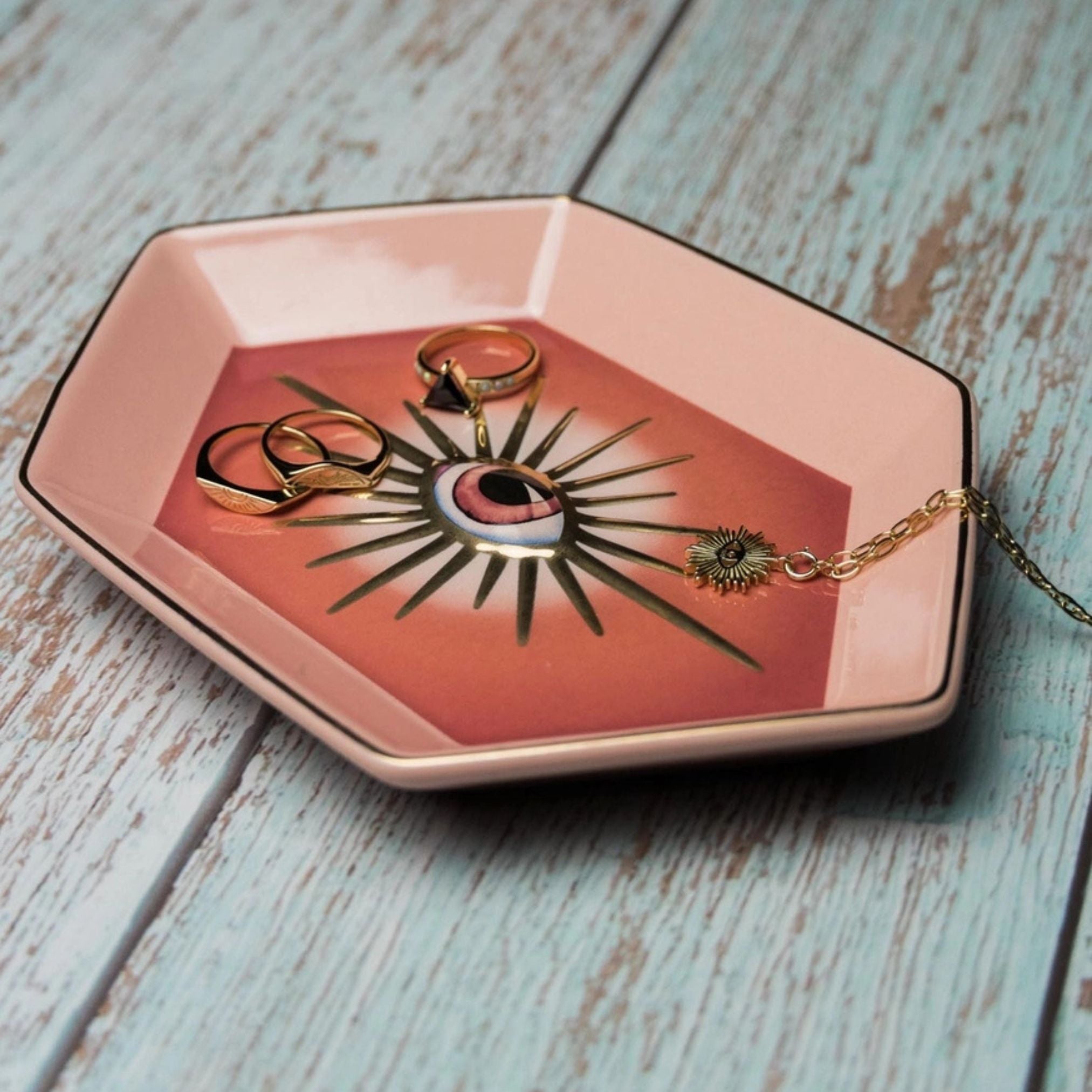 Evil Eye Trinket Dish Pink