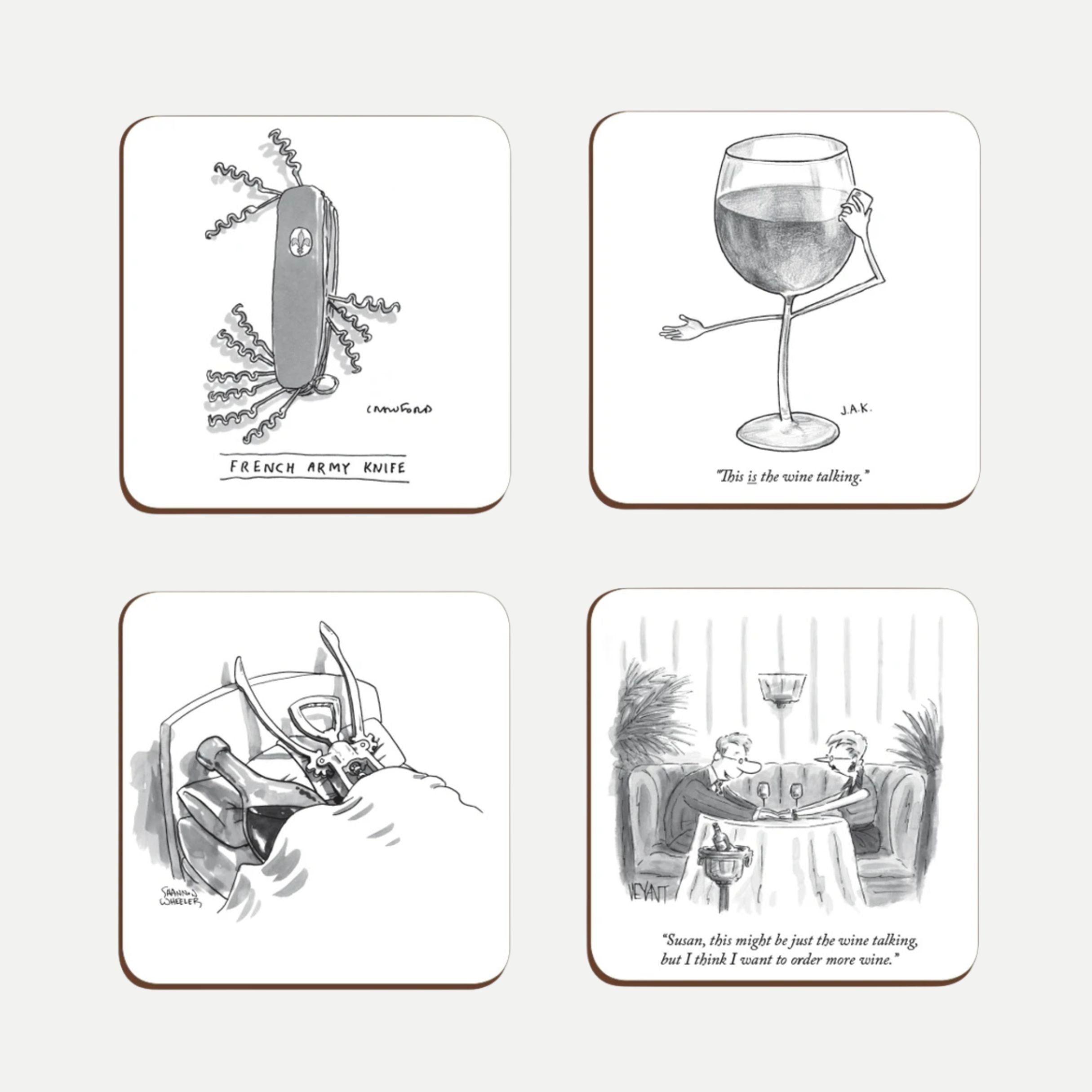 Wine - Boxed Set of 4 Coasters