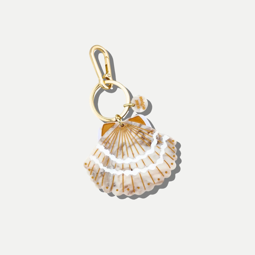 Hand Painted Seashell Bag Charm