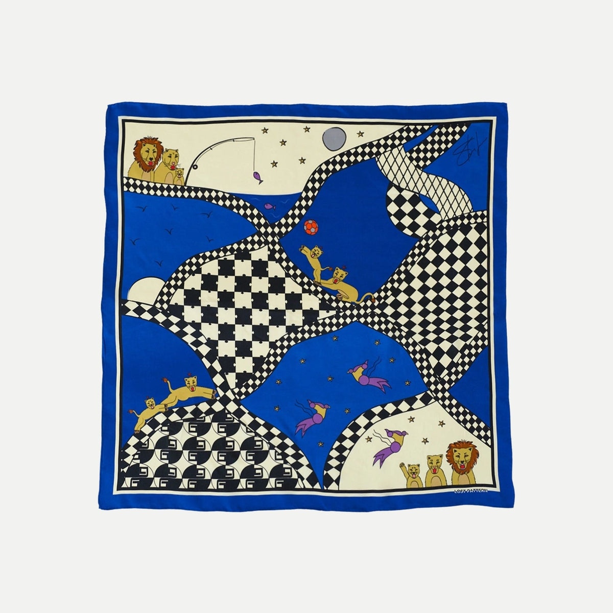 Journey Silk Scarf By Shantall Lacayo - Electric Blue