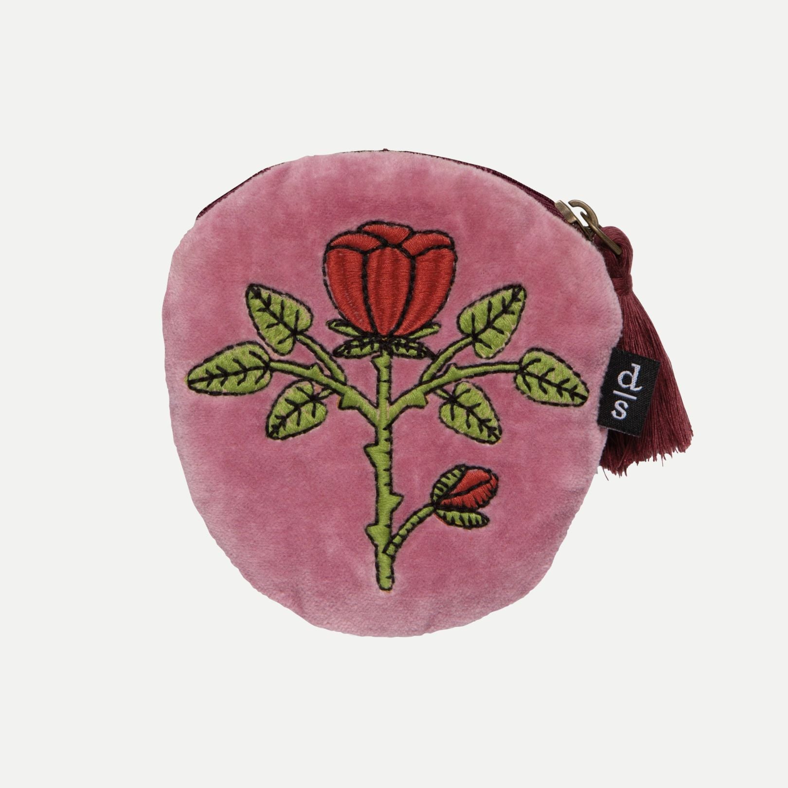 Rose Briar Embroidered Coin Purse