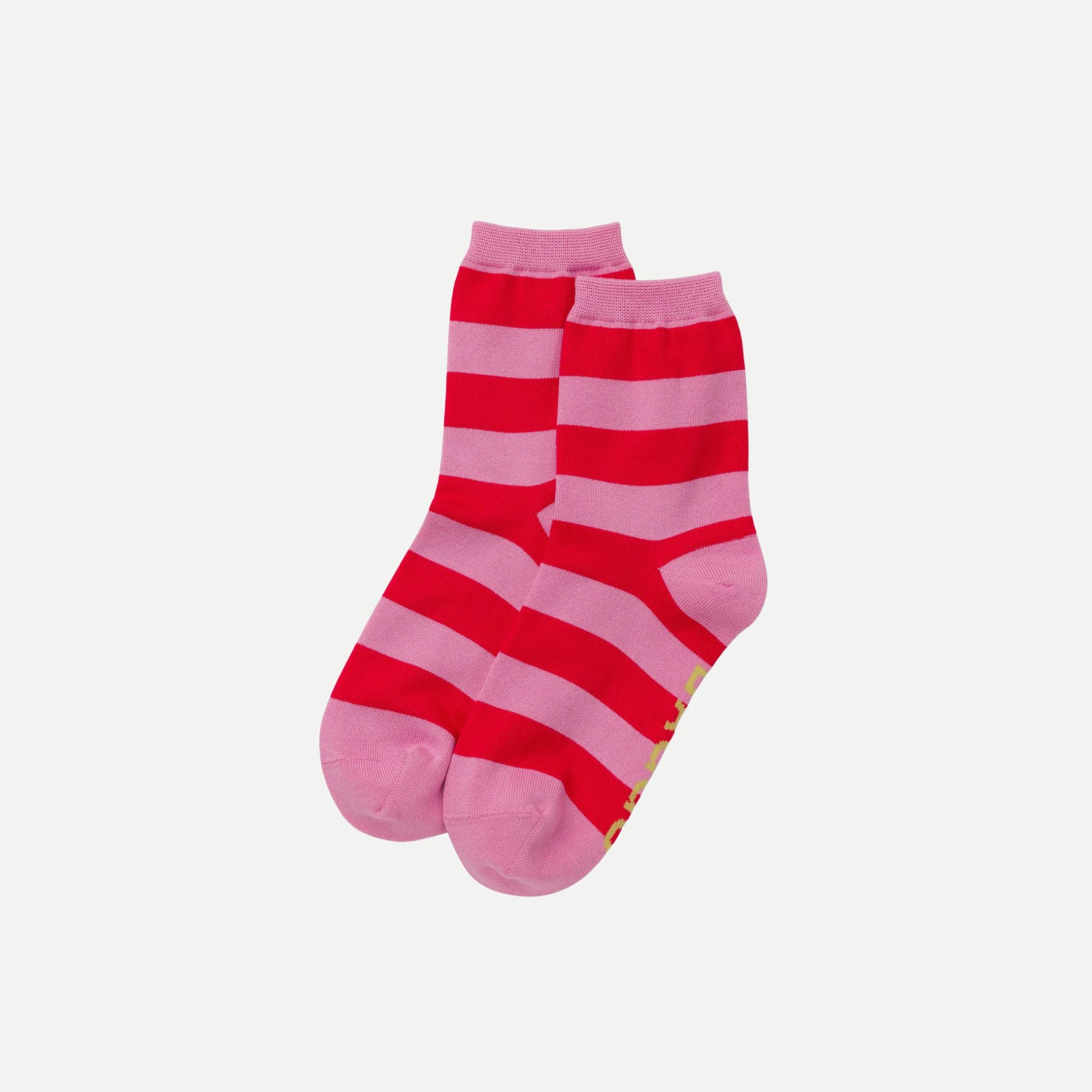 Pink Stripe - Crew Sock