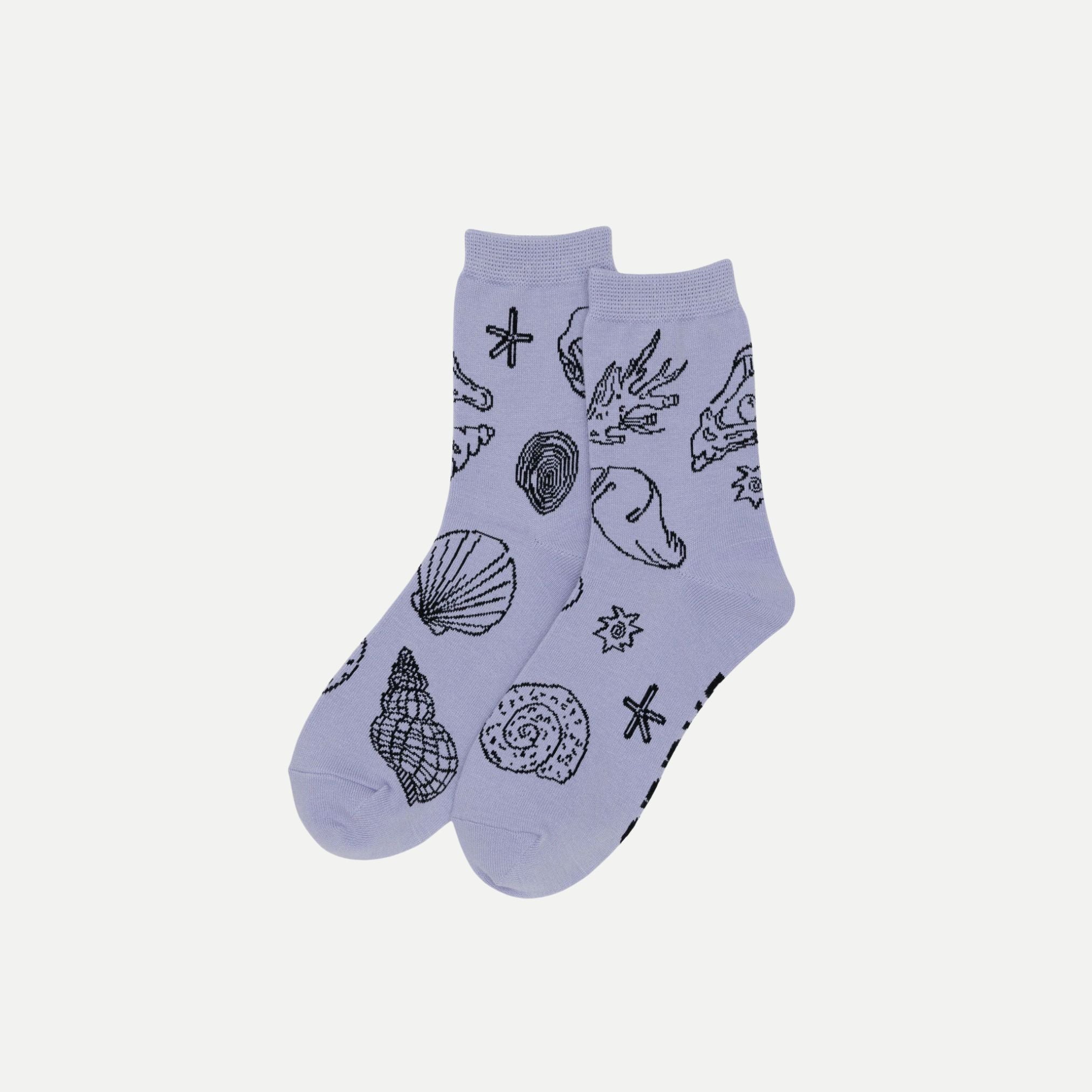 Shells Light Blue - Crew Sock