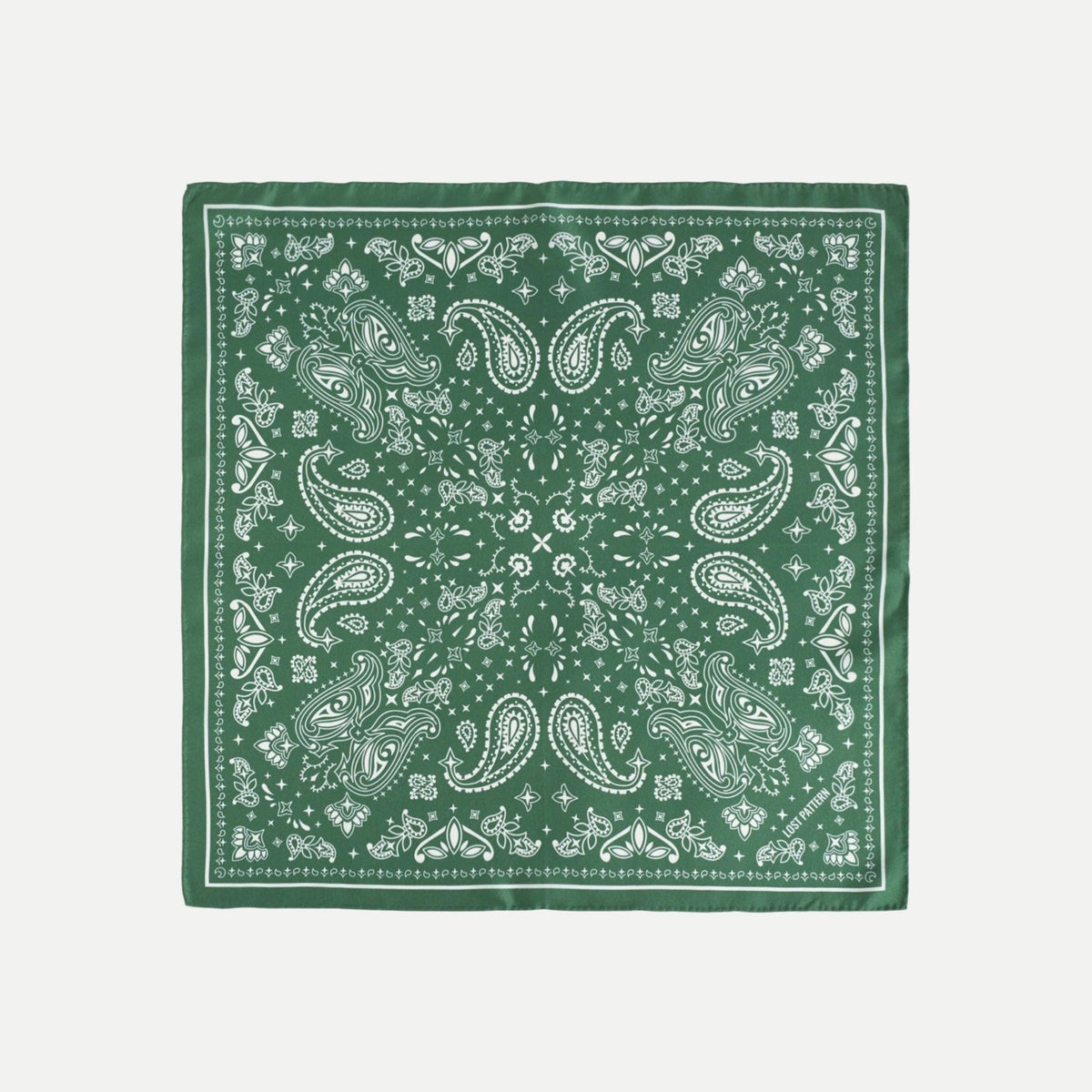 Paisley Silk Bandana Scarf - Sagebrush Green