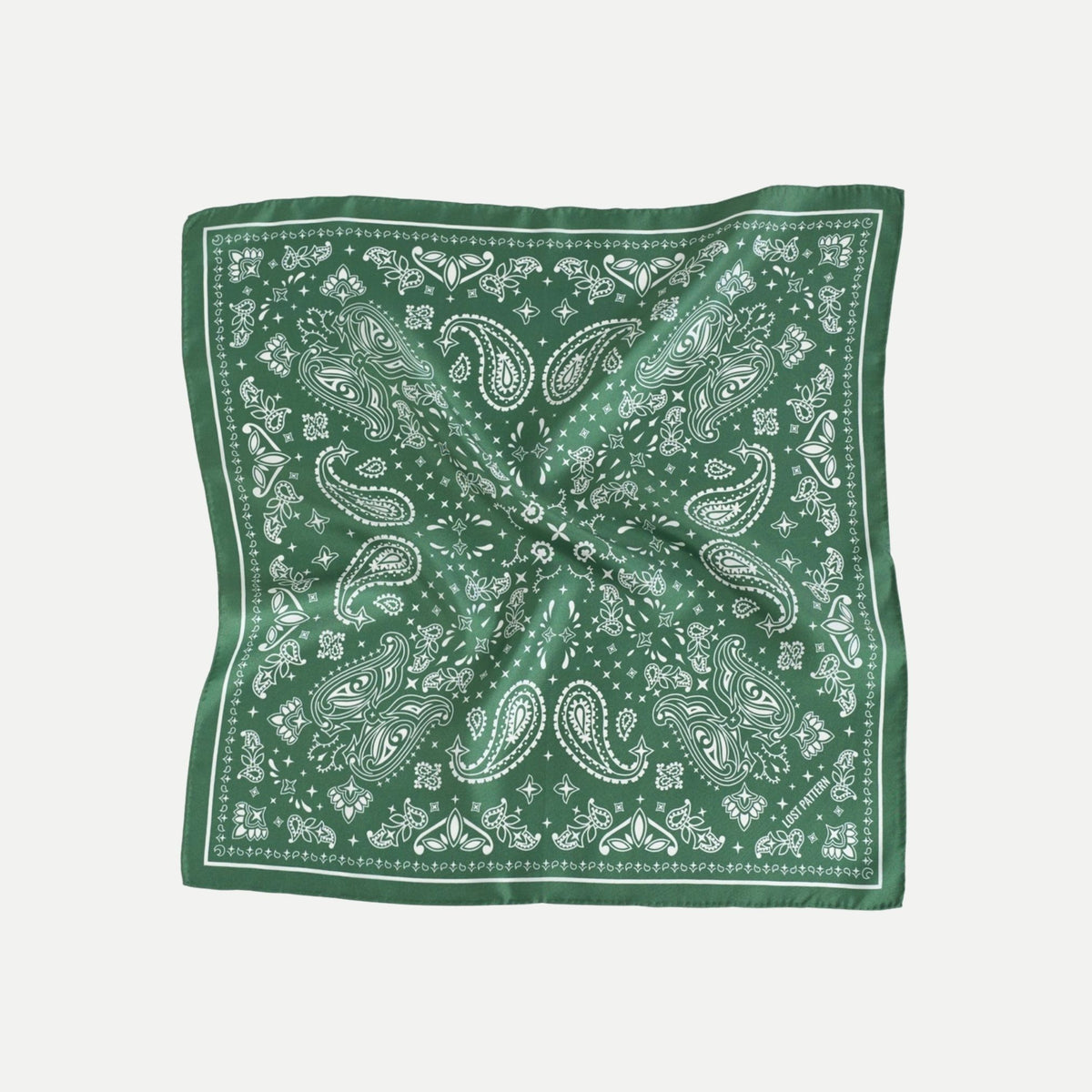 Paisley Silk Bandana Scarf - Sagebrush Green