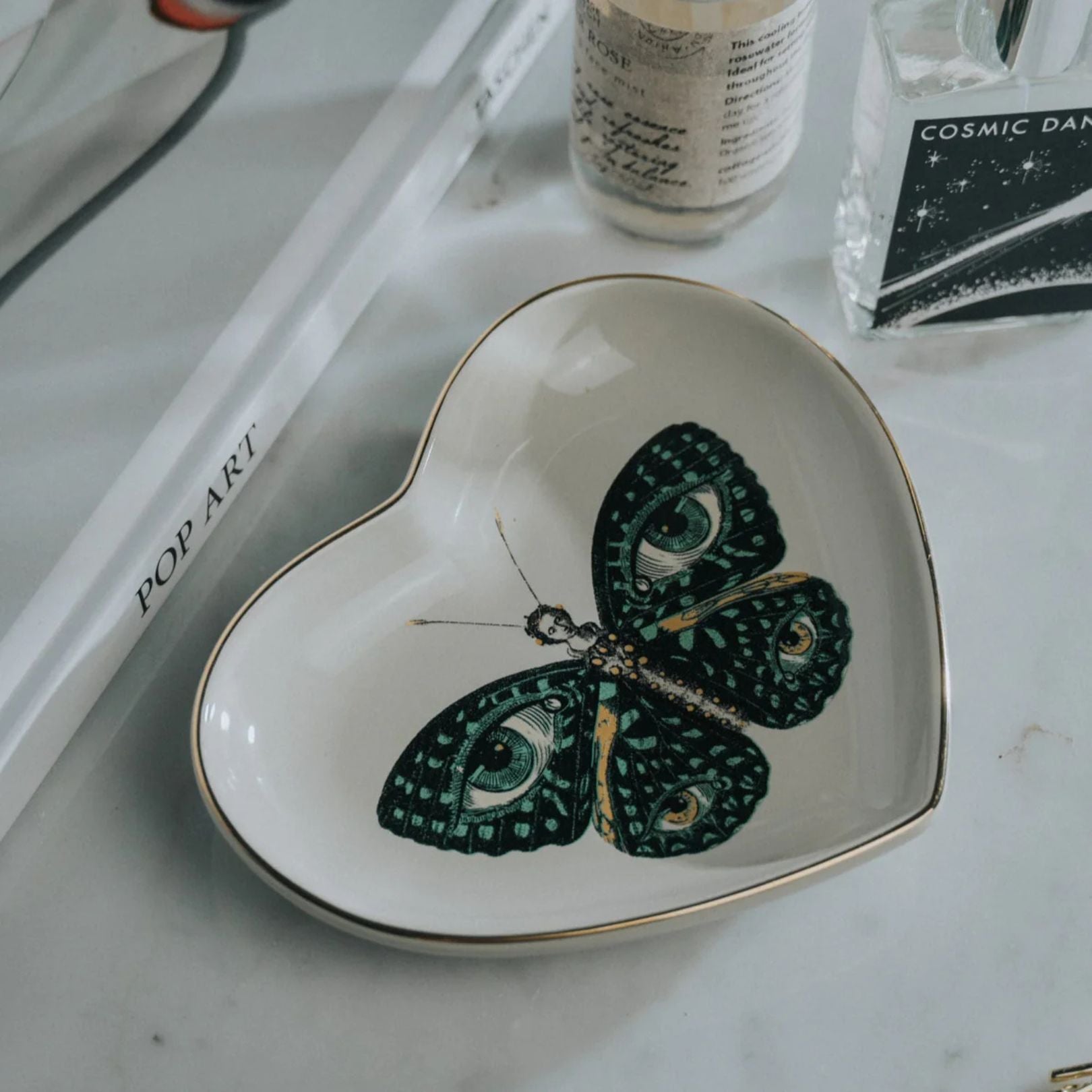 Madame Butterfly Ceramic Heart Dish