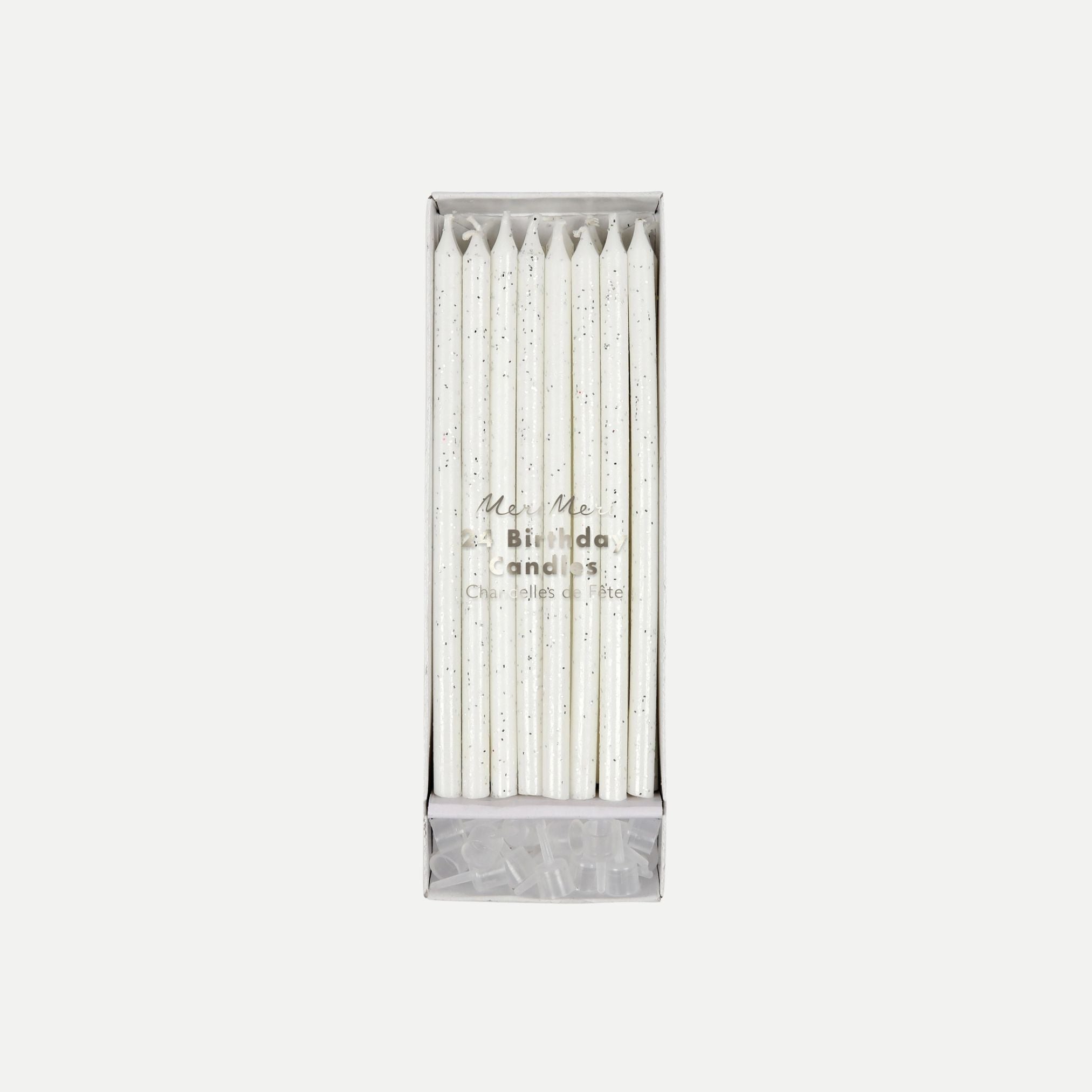 Silver Glitter Candles