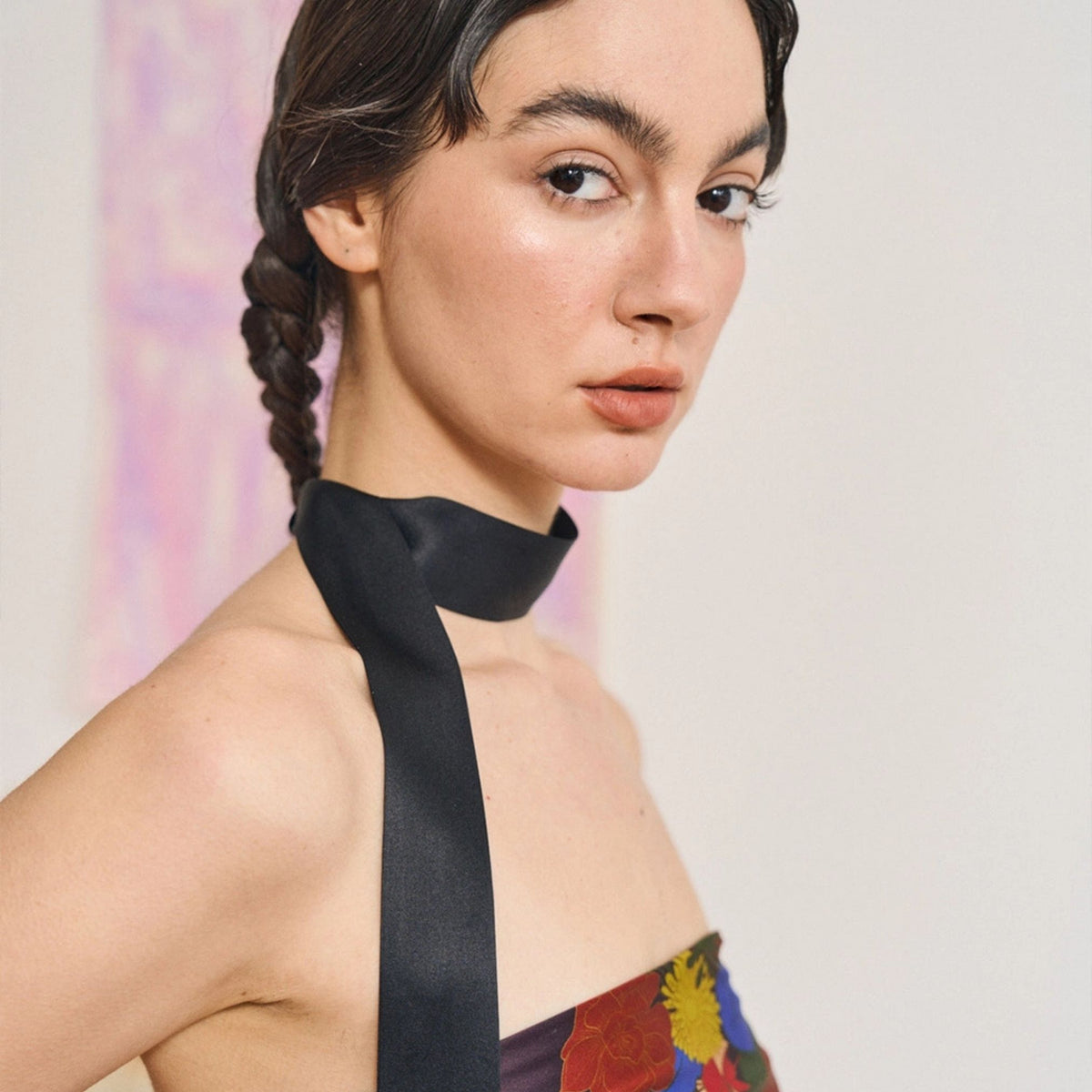 La Collectionneuse Silk Ribbon Scarf - Black