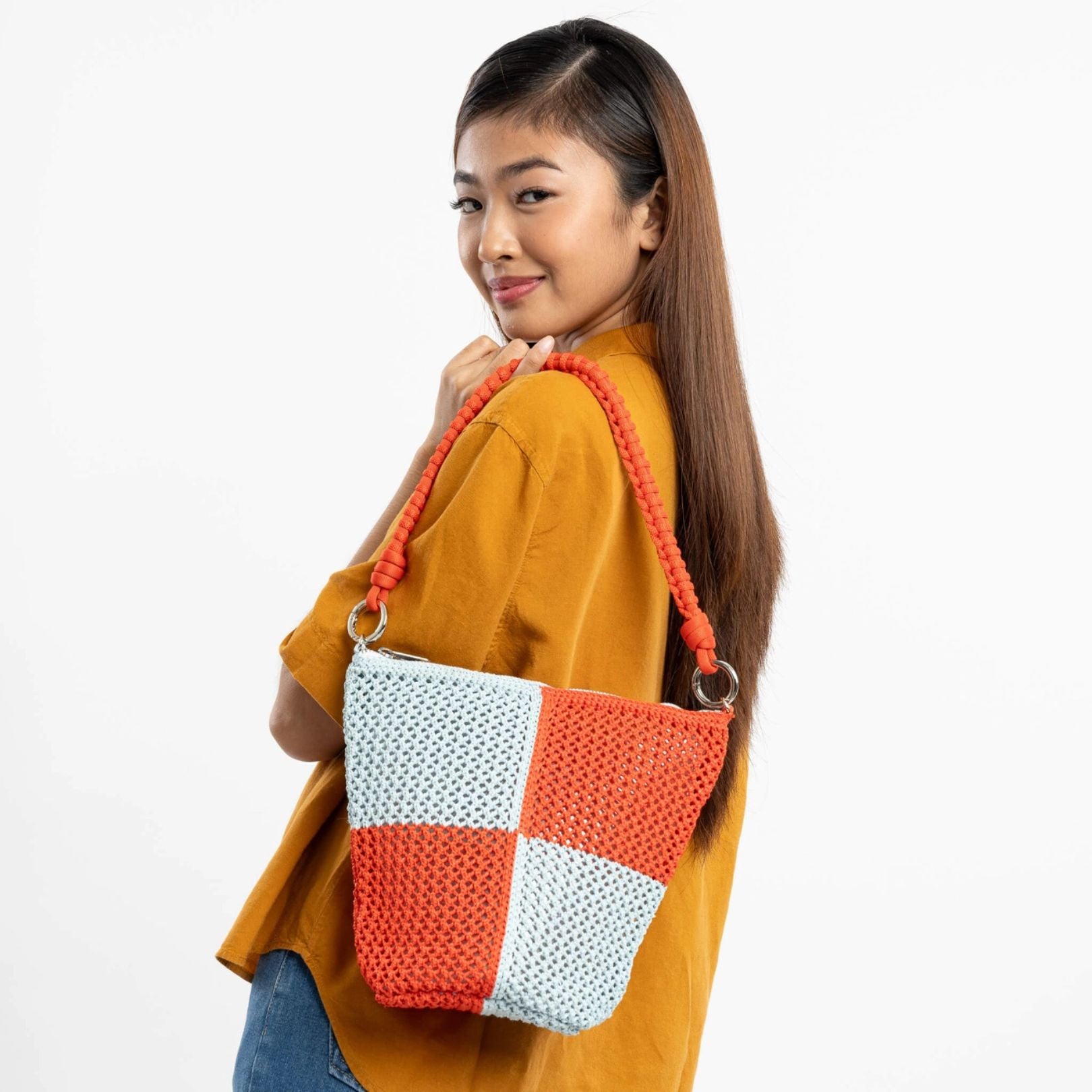 Duo Raffia Zip Bag
