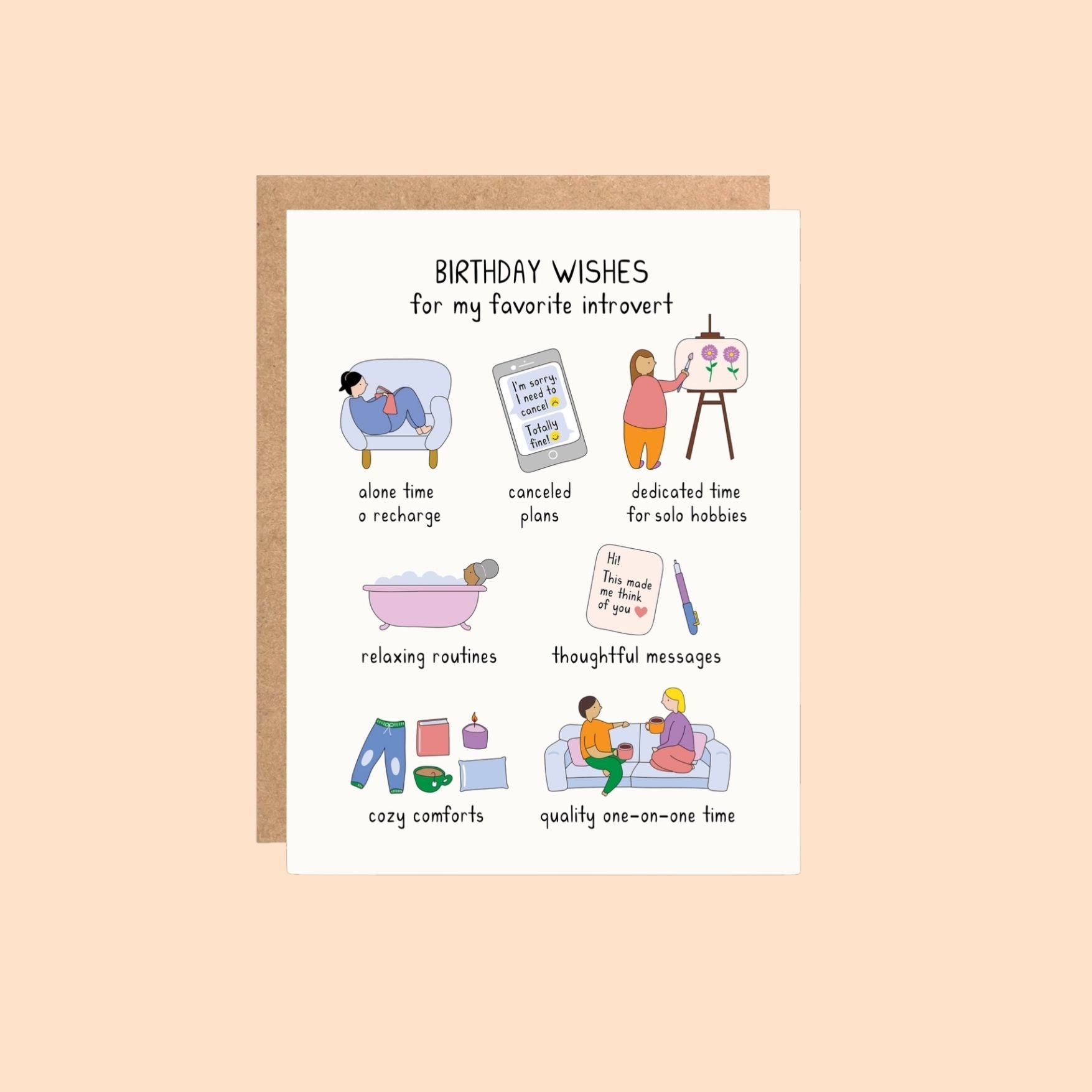 Introvert Birthday Wishes Card