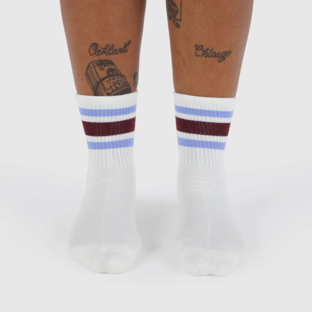 Ivory Stripe - Ribbed Sock