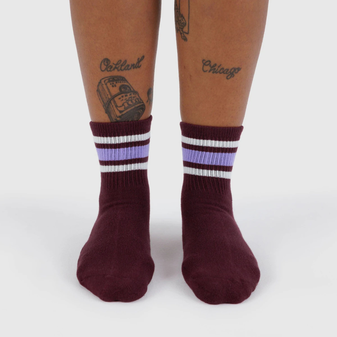 Mahogany Stripe - Ribbed Sock