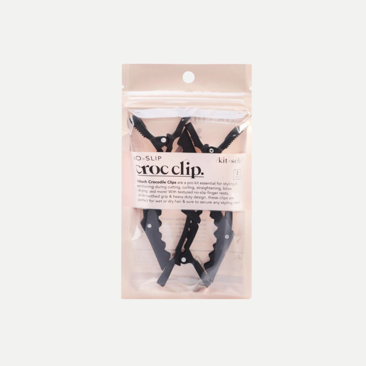 No Slip Crocodile Clip 3pc - Black