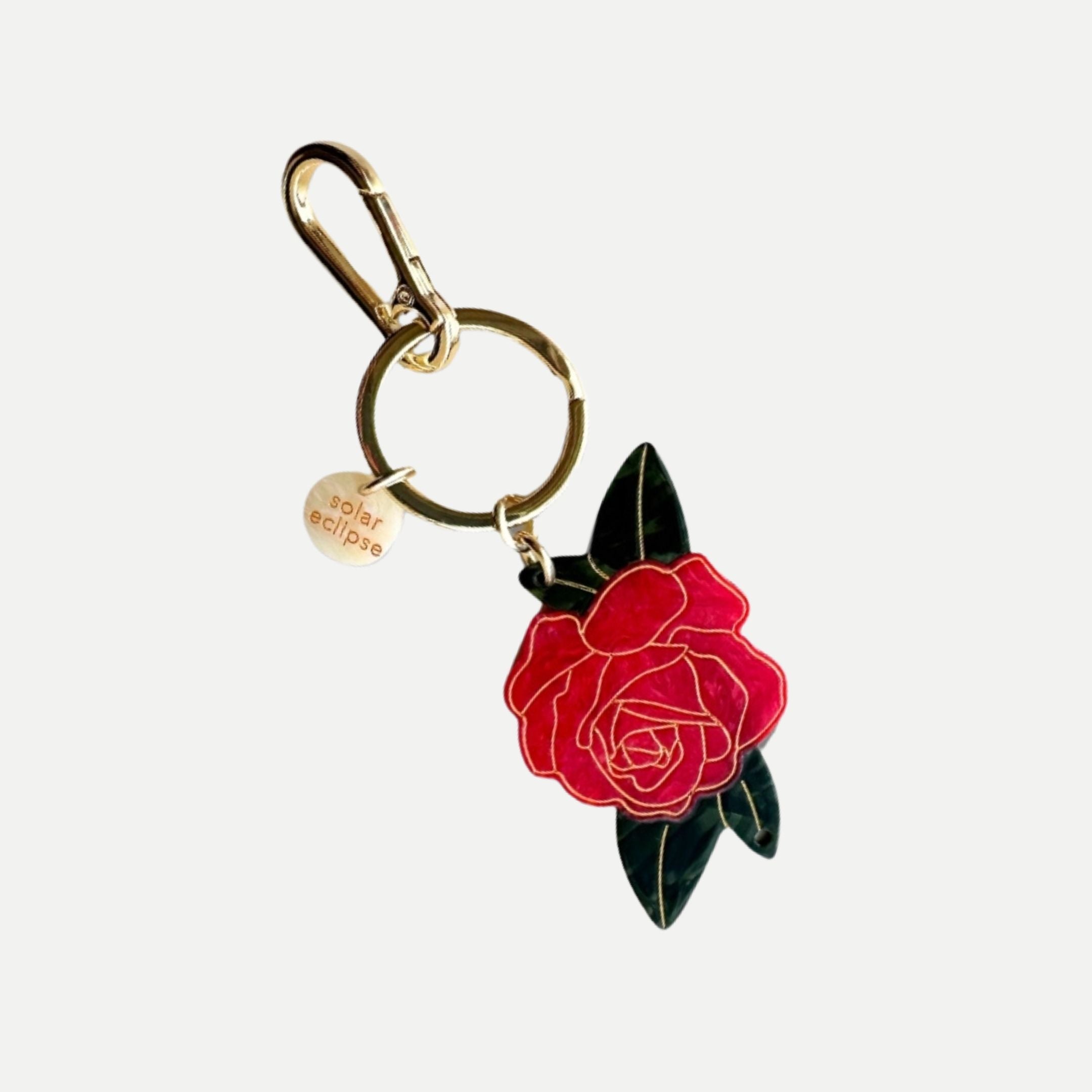 Hand-Painted Rose Bag Charm