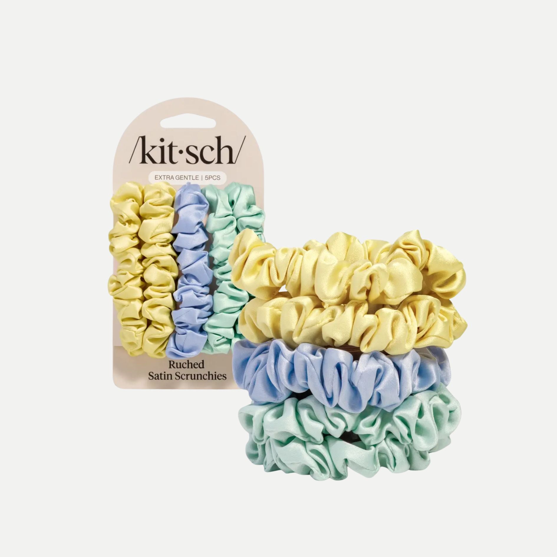 Ruched Satin Scrunchies - Summer Colors