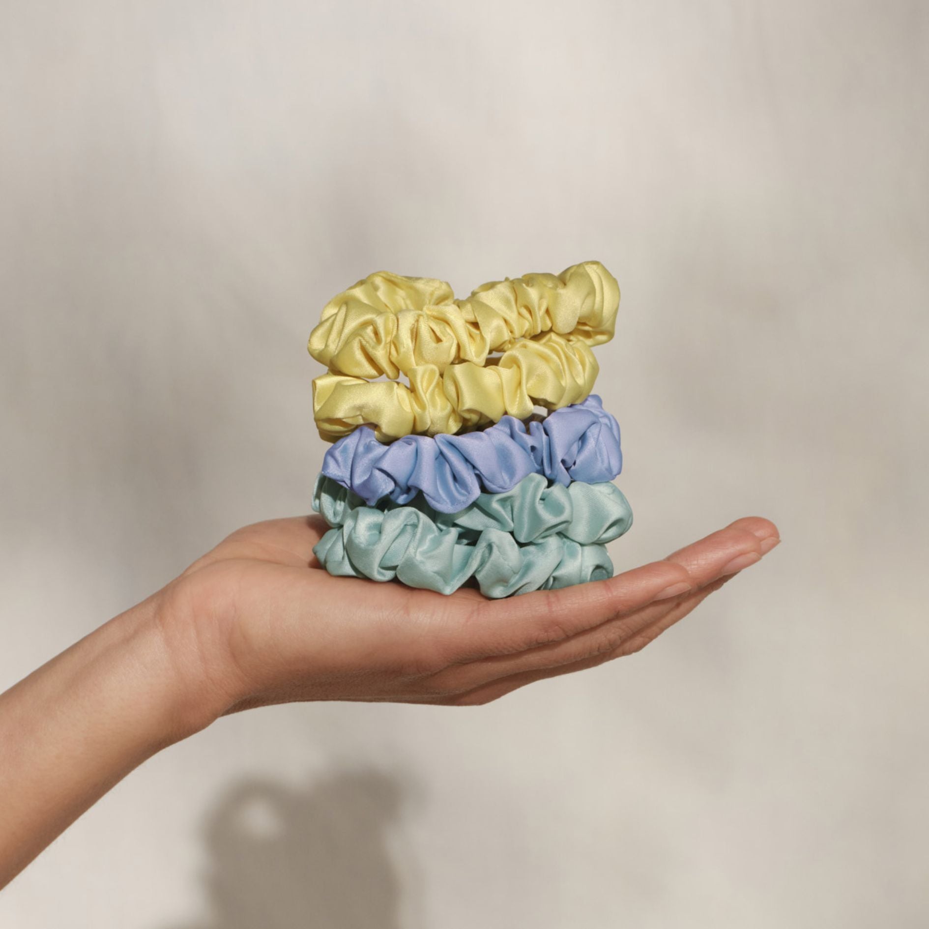 Ruched Satin Scrunchies - Summer Colors
