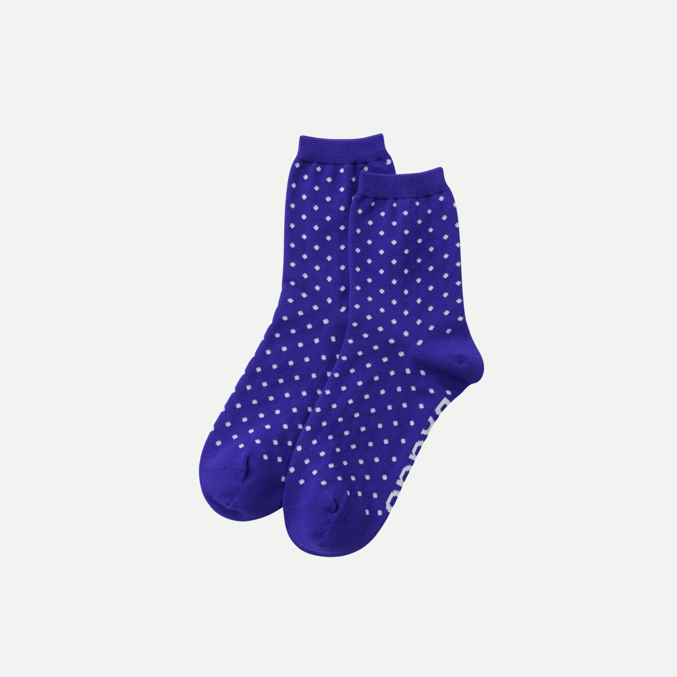 Micro Blue and White Polka Dot - Crew Sock