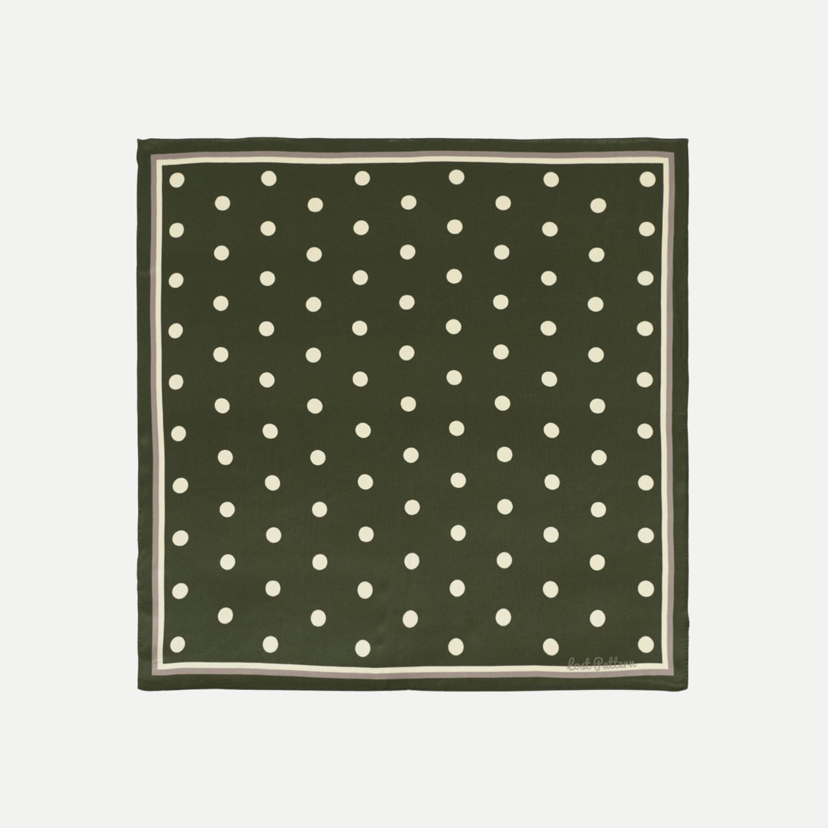 Retro Polka Silk Bandana Scarf - Matcha