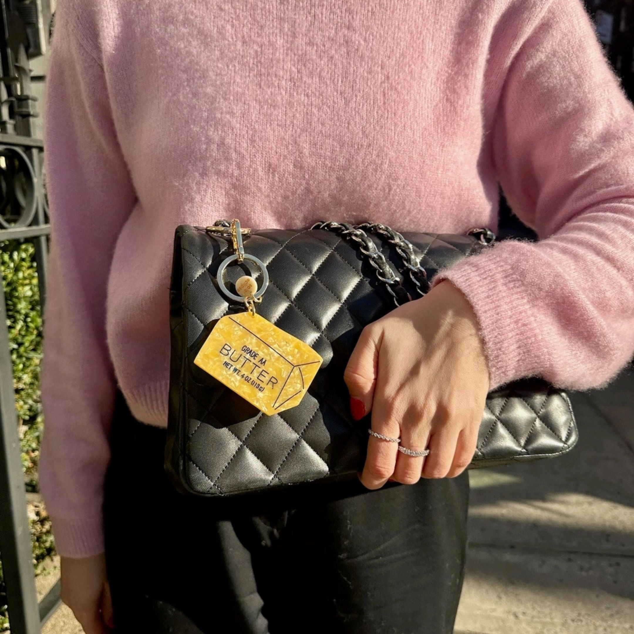 Hand-Painted Butter Bag Charm