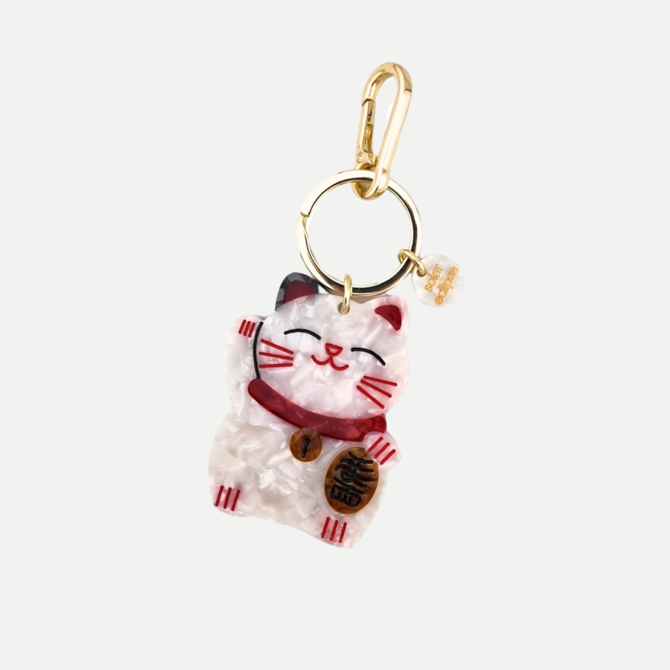 Hand-Painted Lucky Cat Bag Charm