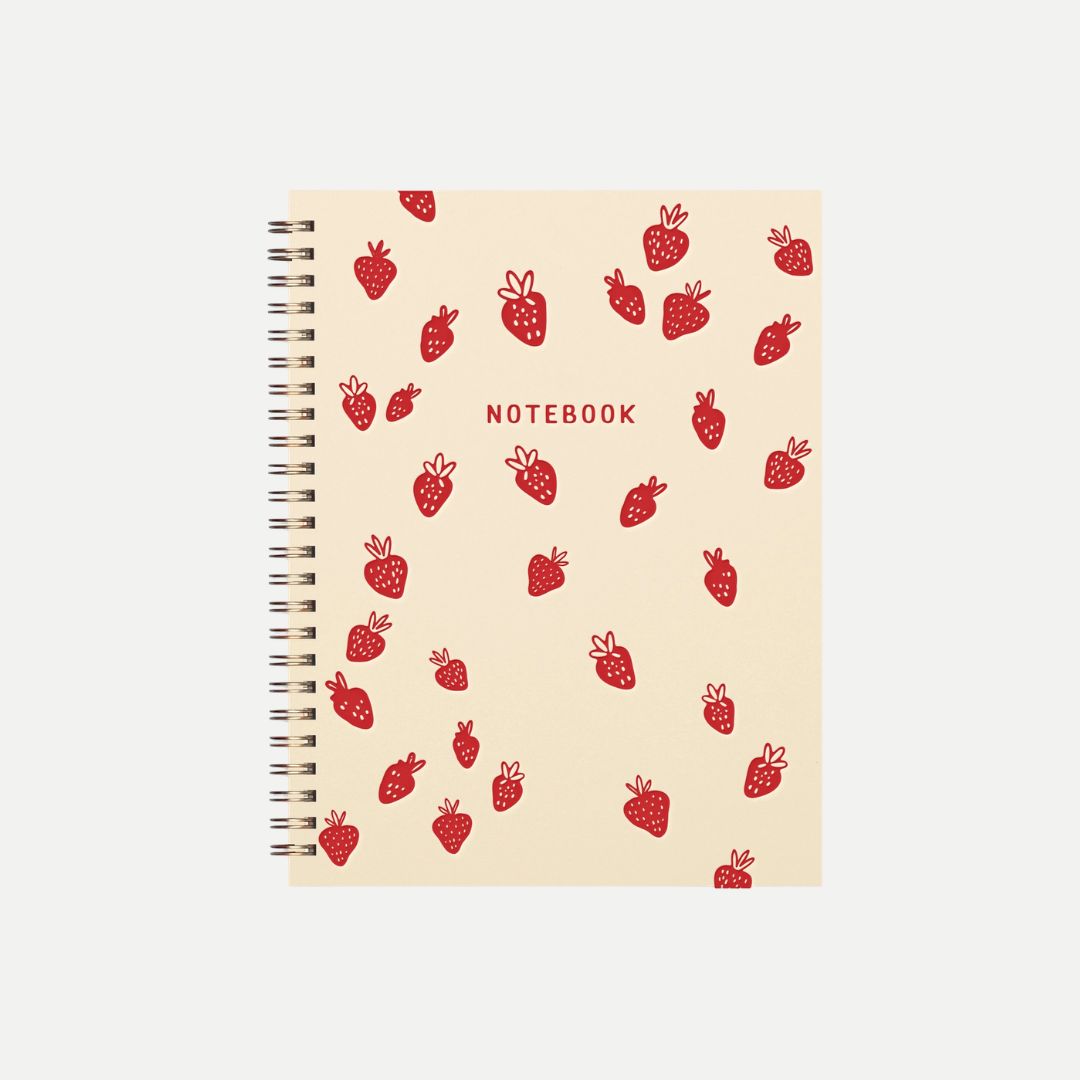 Strawberry Pattern Journal (French Vanilla)