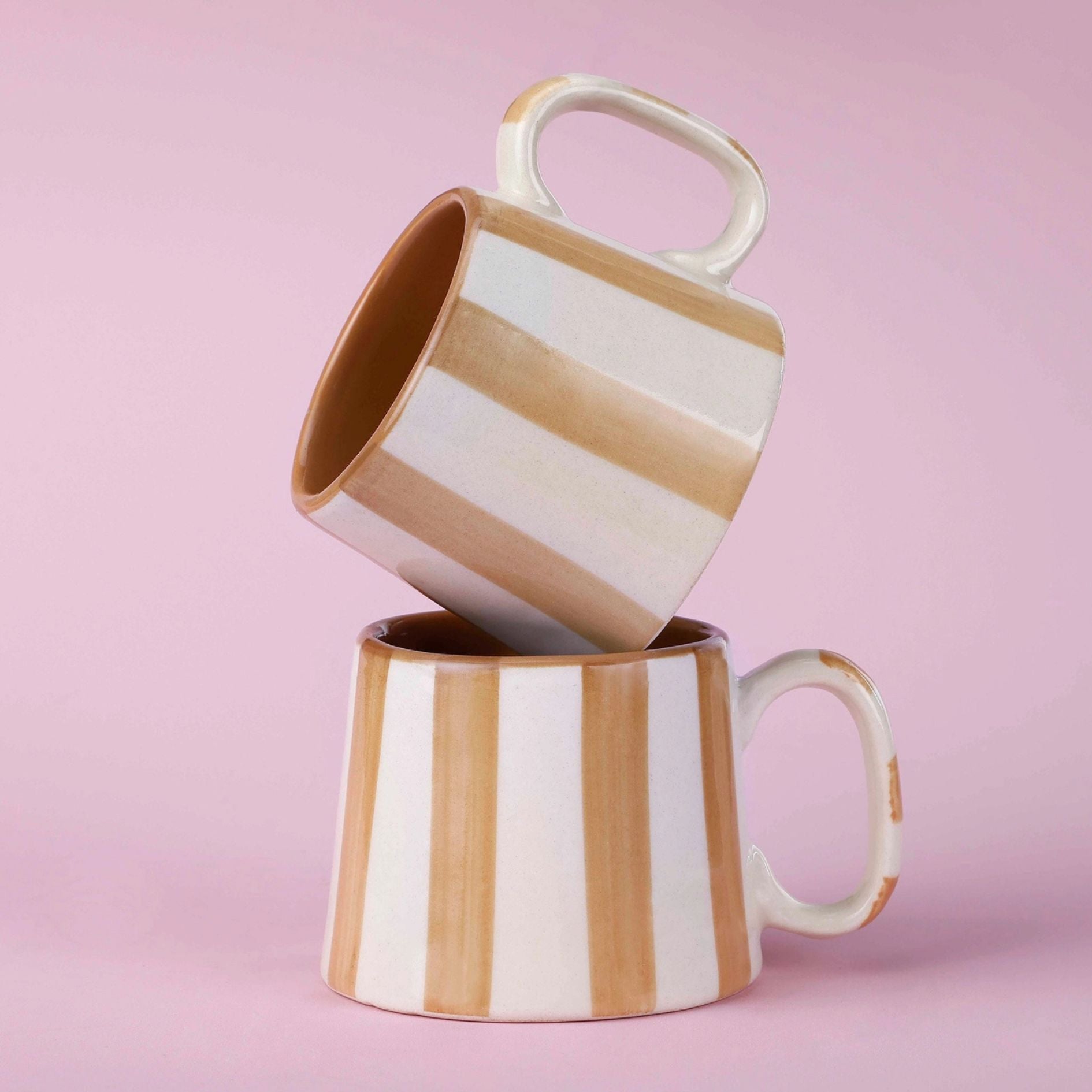 Brown Stripe Coffee Cup
