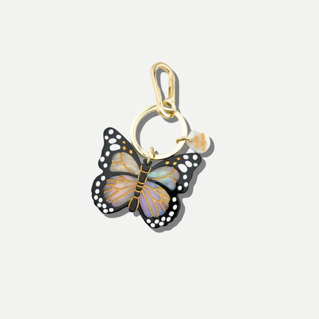 Hand-Painted Monarch Butterfly Bag Charm