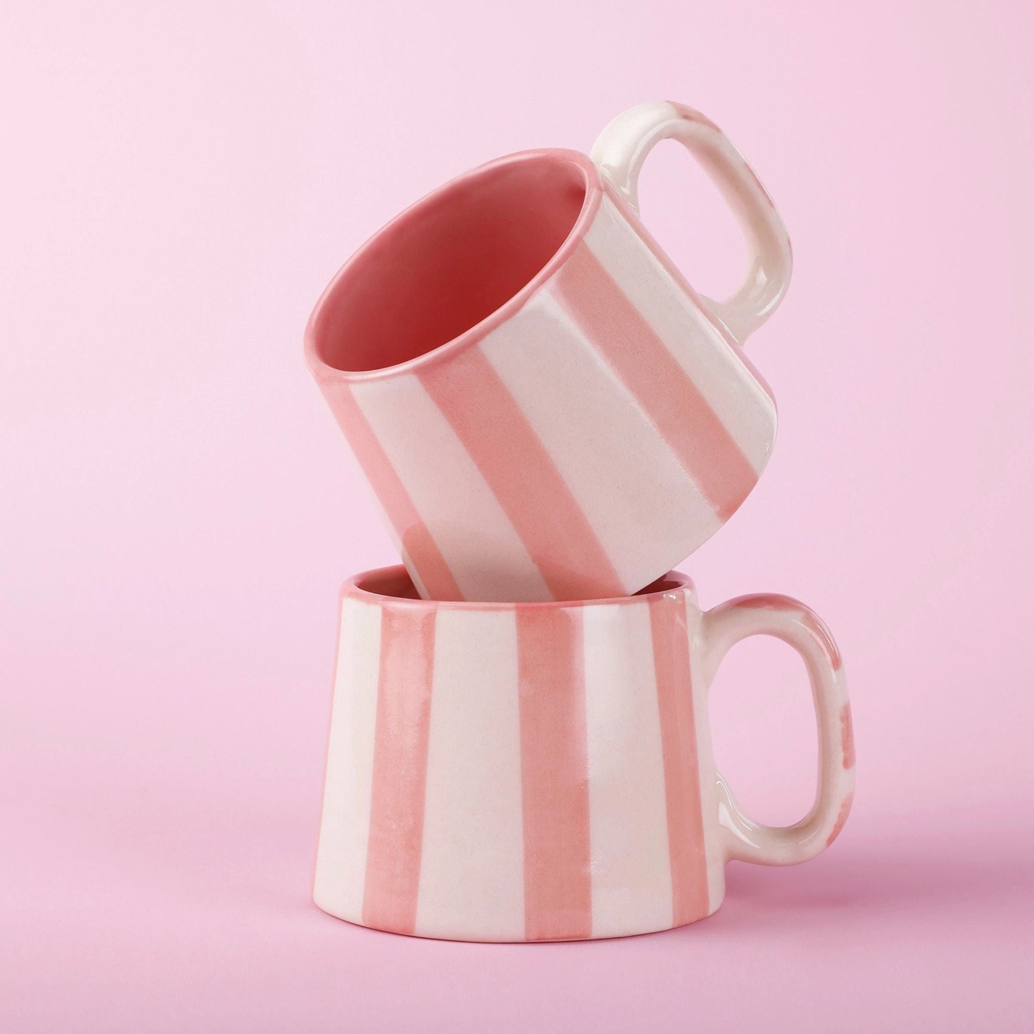 Pink Stripe Coffee Cup