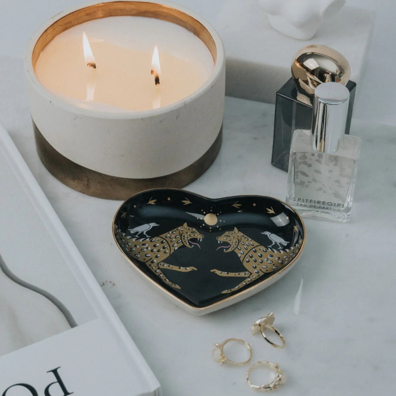 Heart Leopard Horizon Ceramic Heart Dish