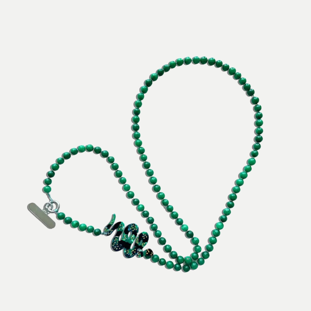 Hand-Painted Snake Gemstone Crossbody Phone Chain