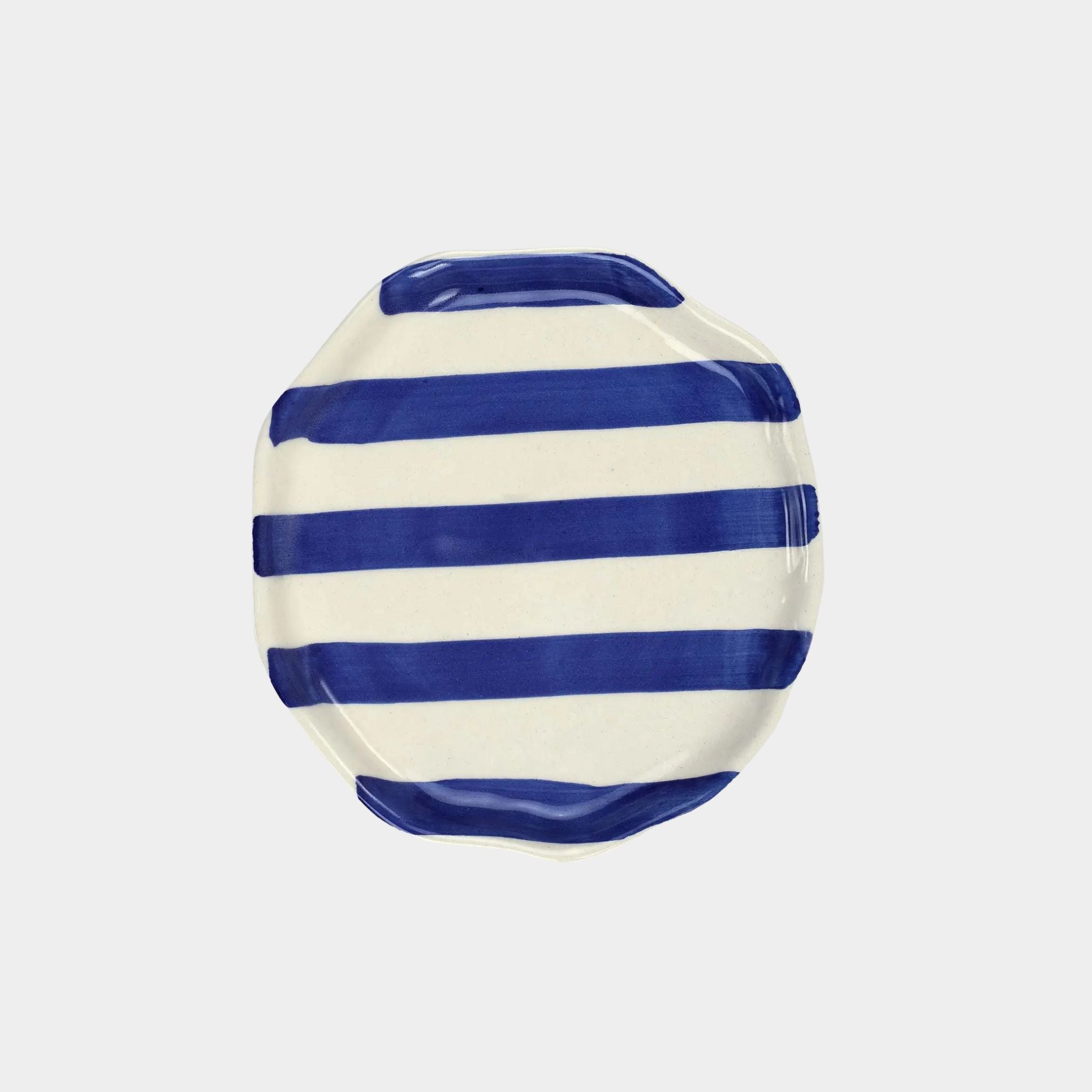 Ceramic Blue Stripe Plate