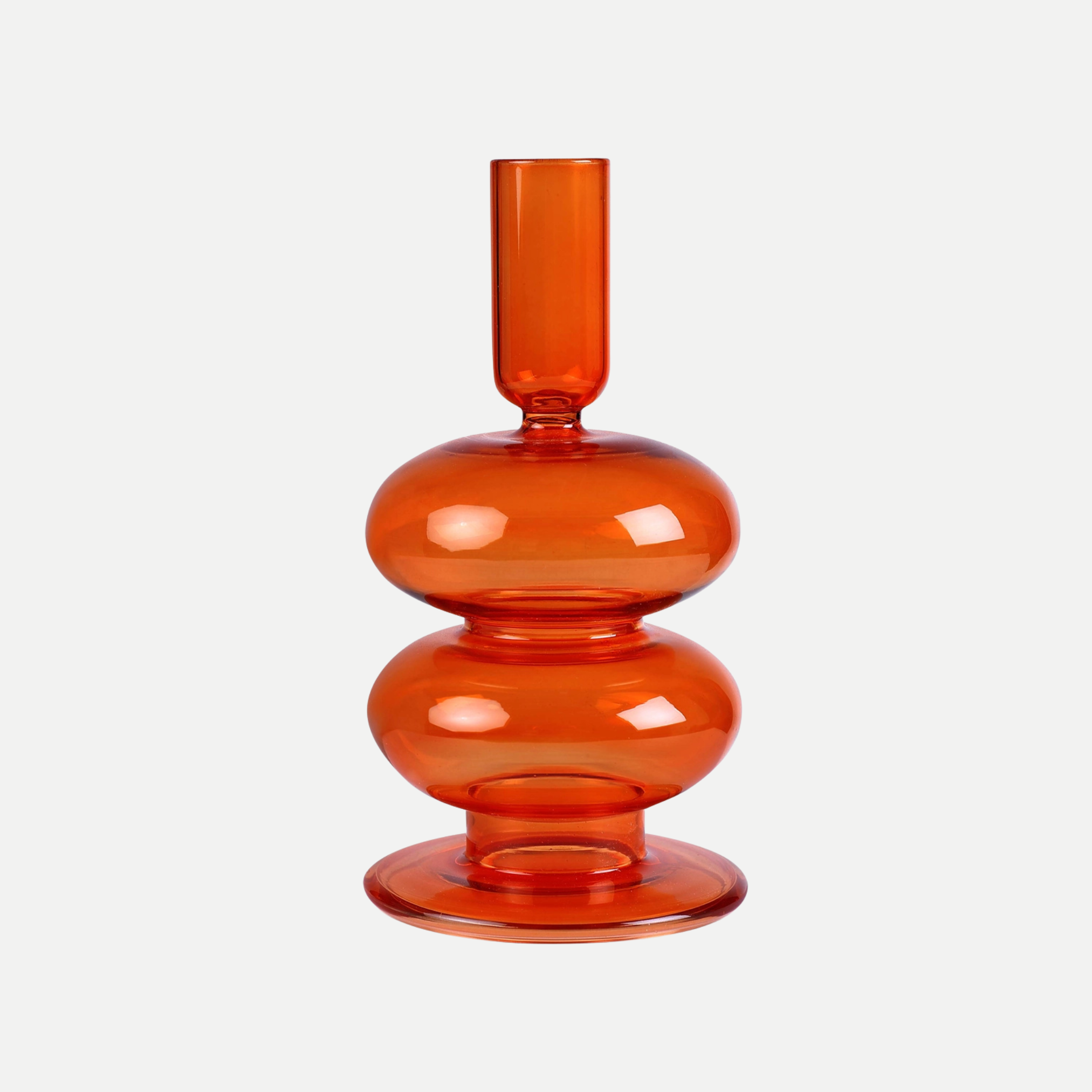 Retro Wavy Glass Candle Holder