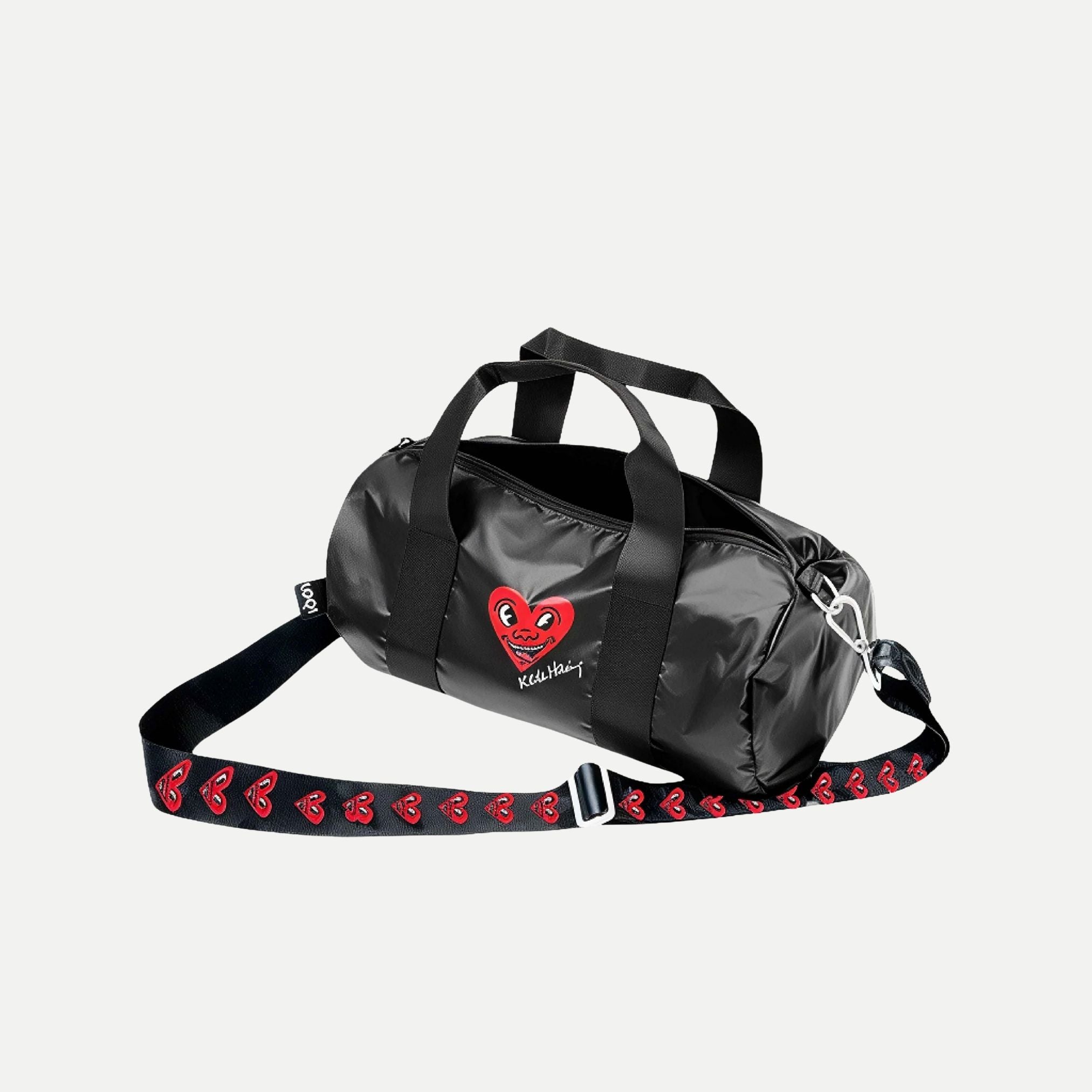 Keith Haring Black Heart Face Metallic Medium Weekender