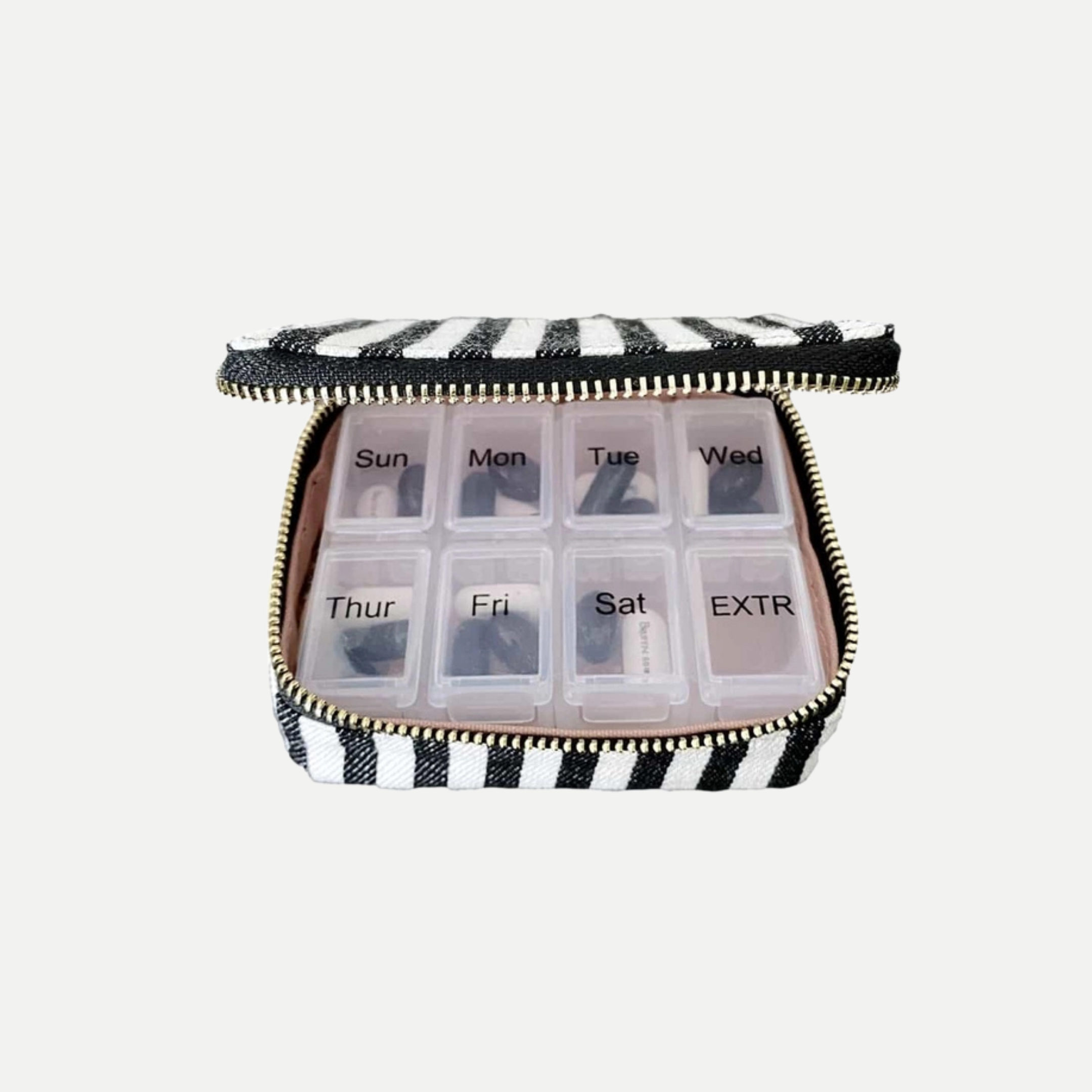 Pill Organizing Case with Weekly Insert - Striped