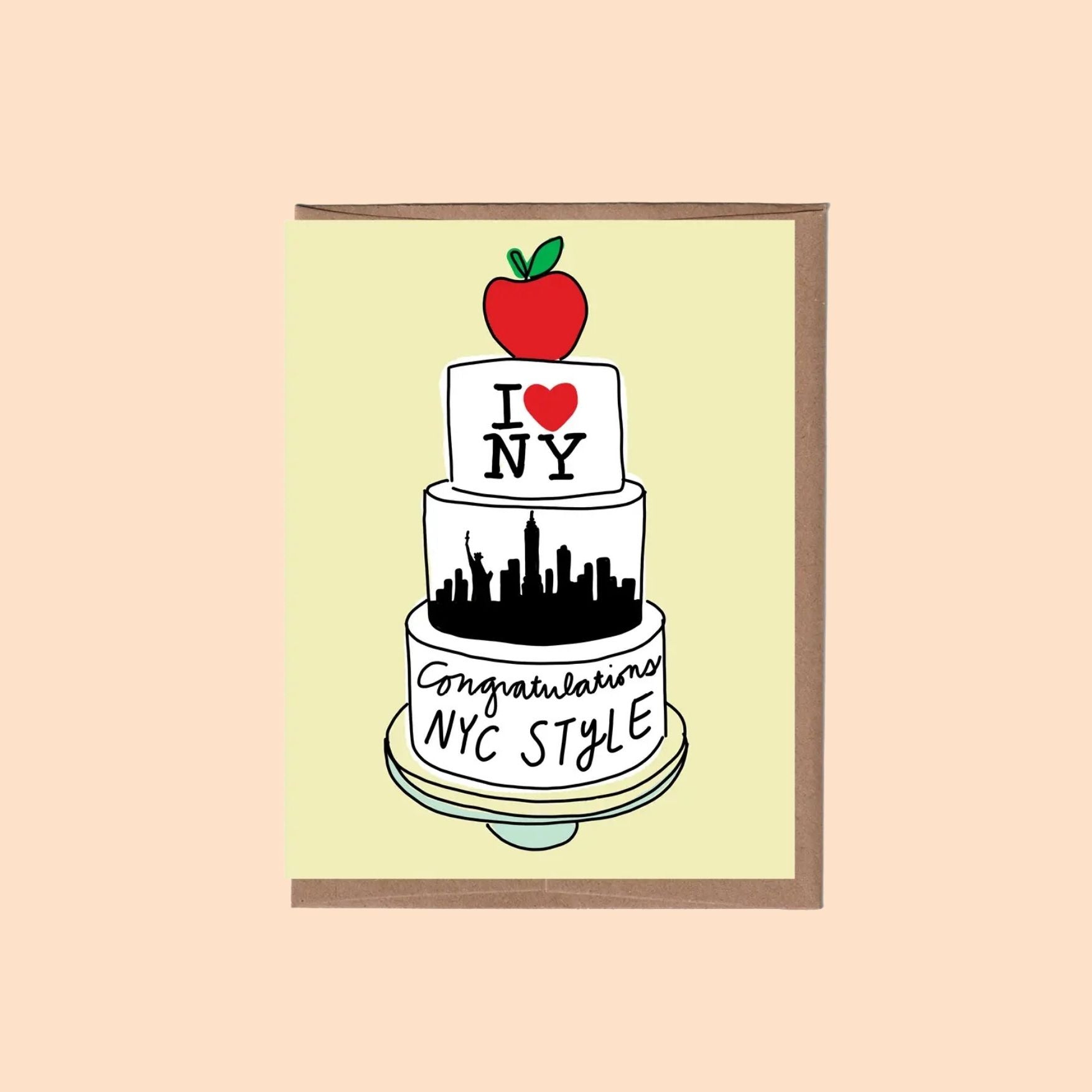 City/State Wedding Cake Card