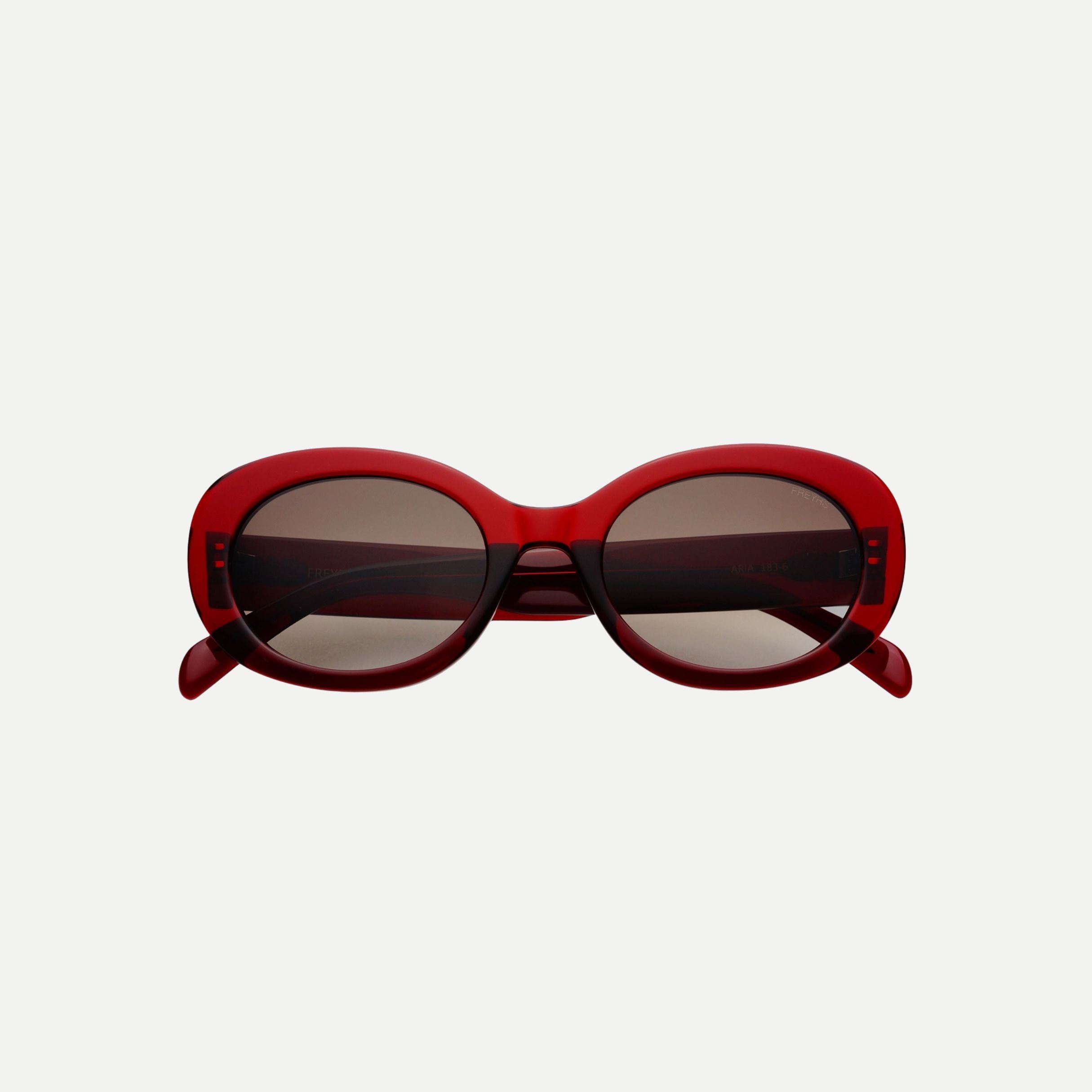 Aria Oval Sunglasses - Dark Cherry