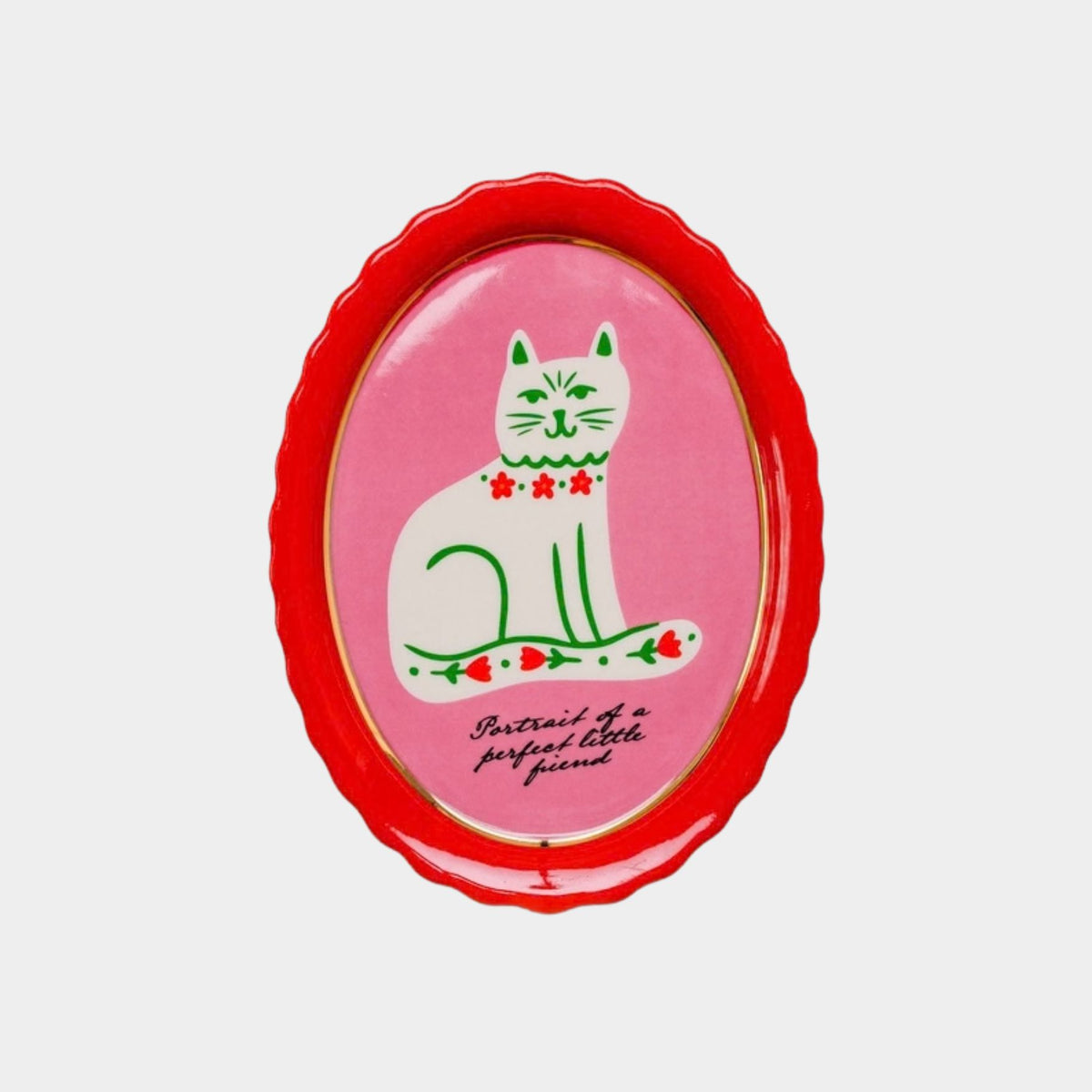Cat Portrait Oval Trinket Tray